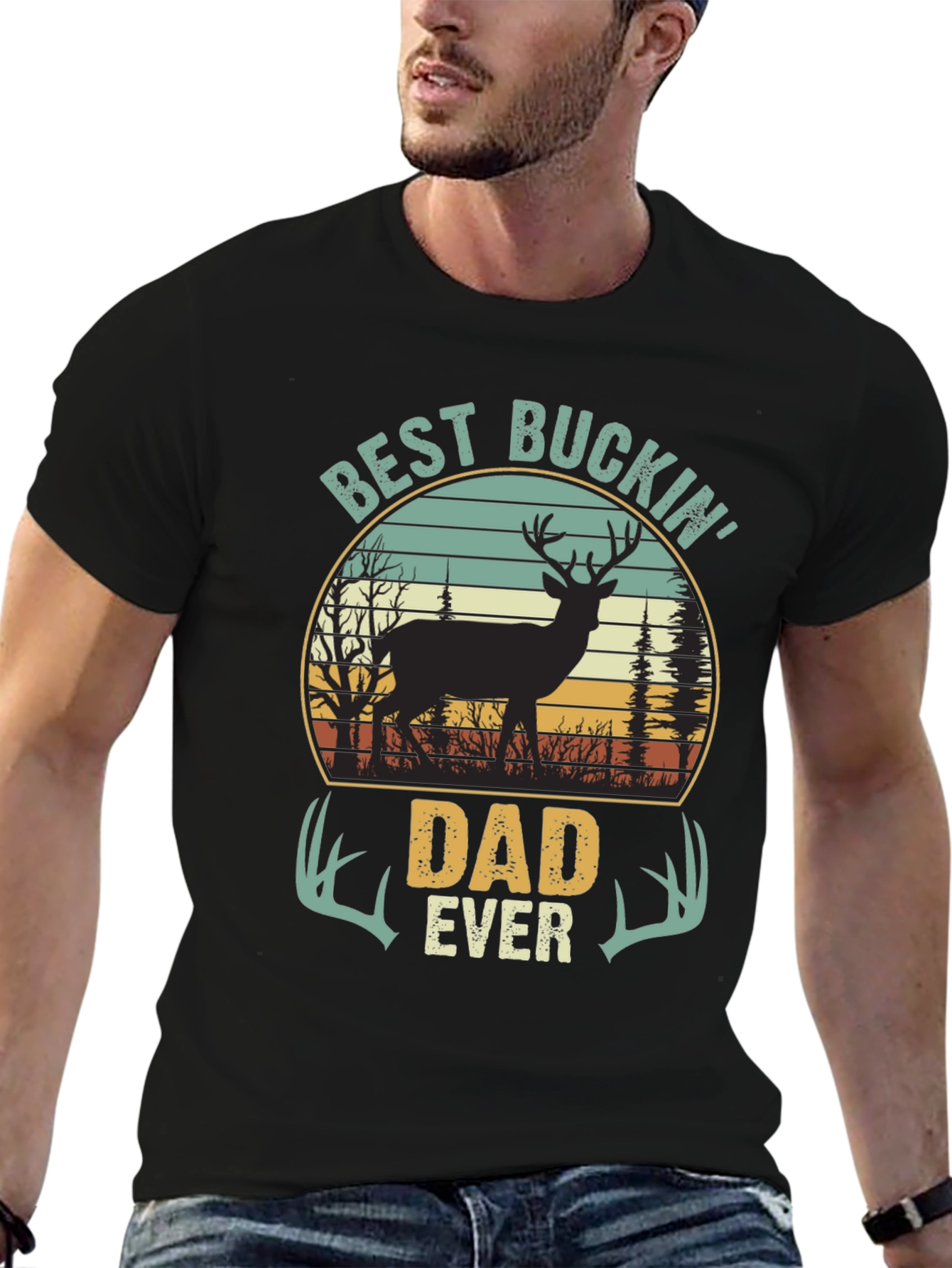 Best Buckin Dad Ever T-Shirt - Hunting Dad Tee