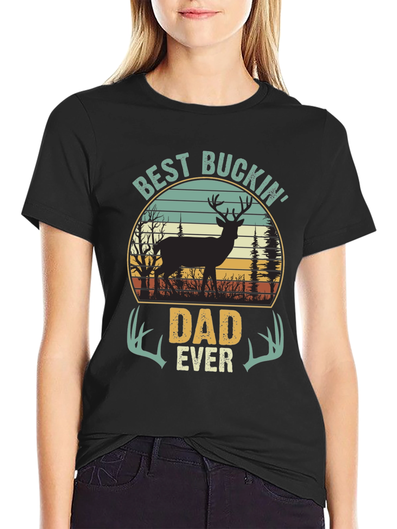 Best Buckin Dad Ever T-Shirt - Hunting Dad Tee