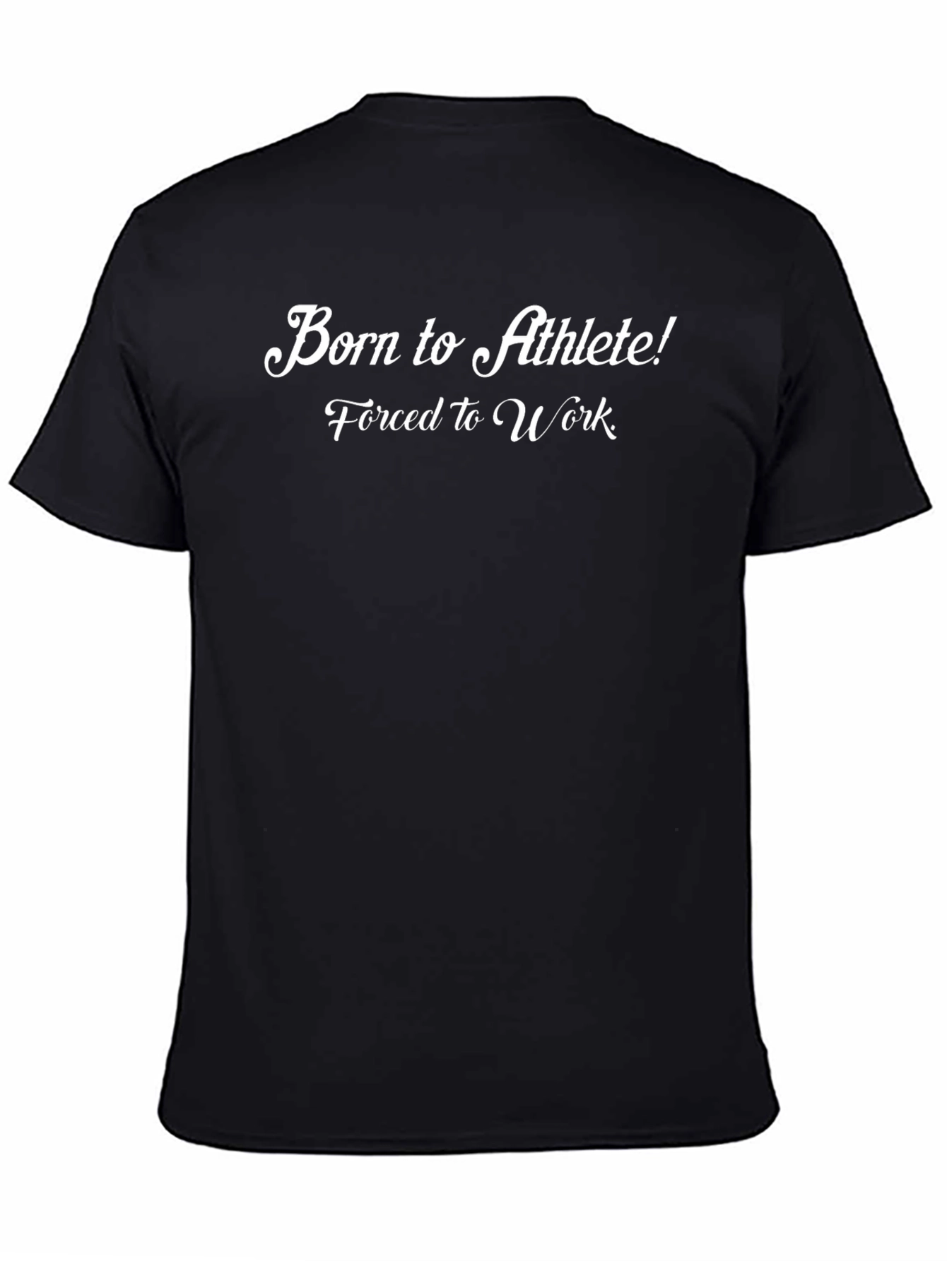Born to Athlete! Graphic Print Black T-Shirt
