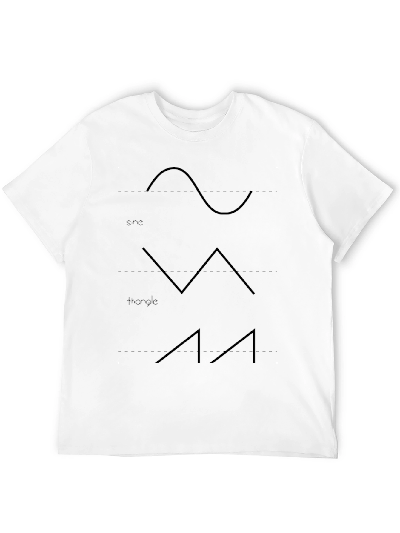 Sine Triangle Wave T-Shirt - Black Graphic Tee