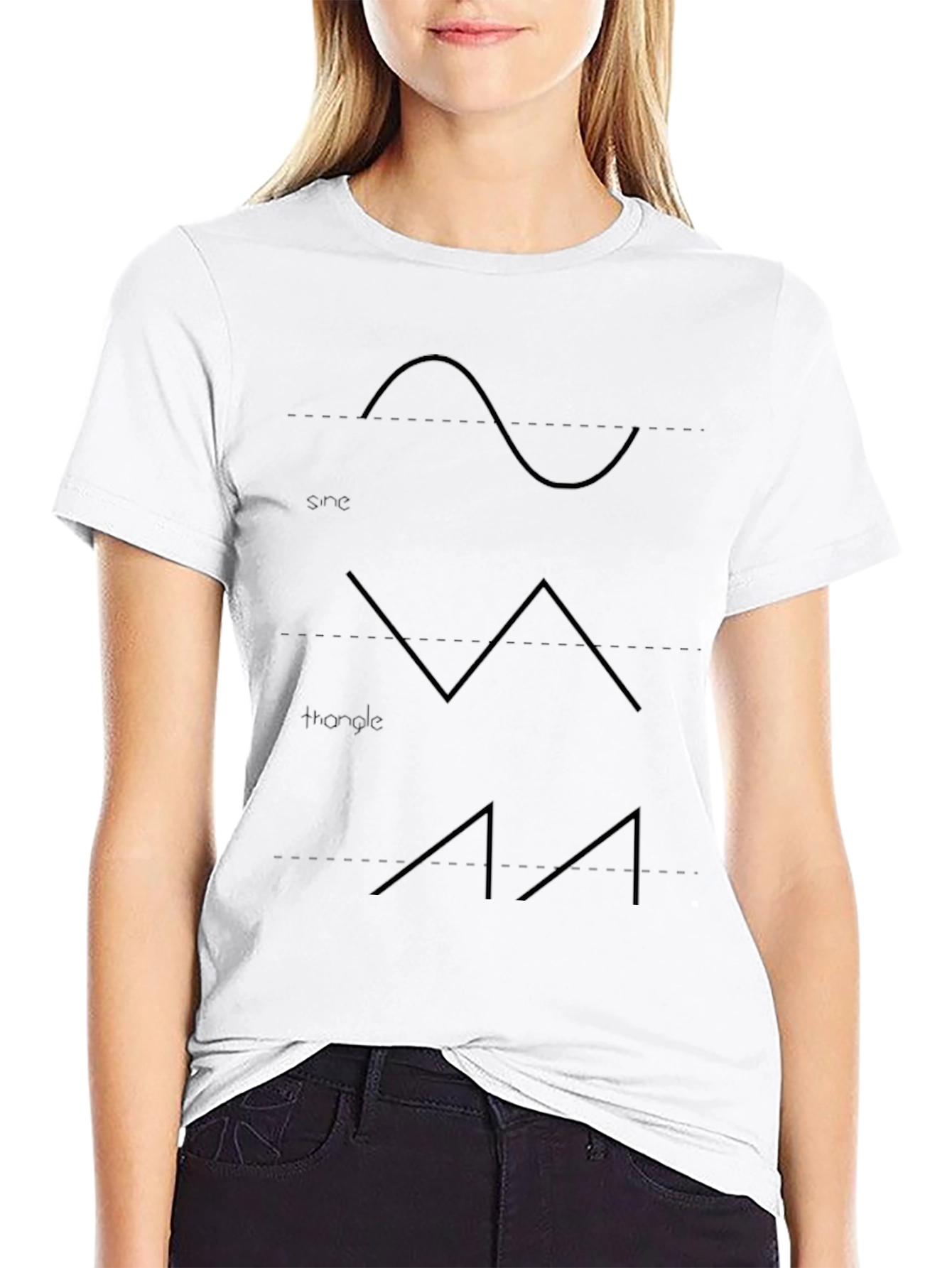 Sine Triangle Wave T-Shirt - Black Graphic Tee