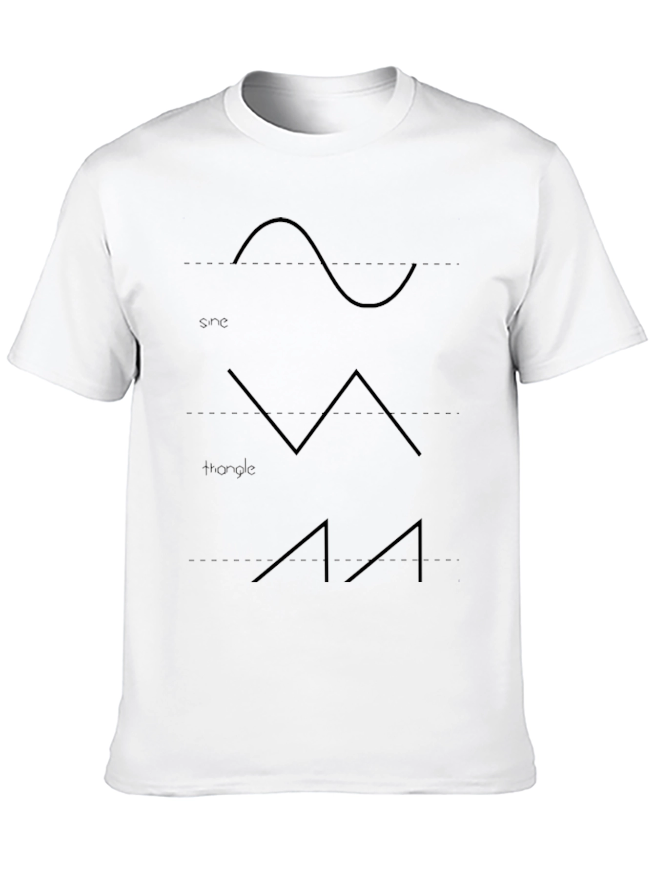 Sine Triangle Wave T-Shirt - Black Graphic Tee