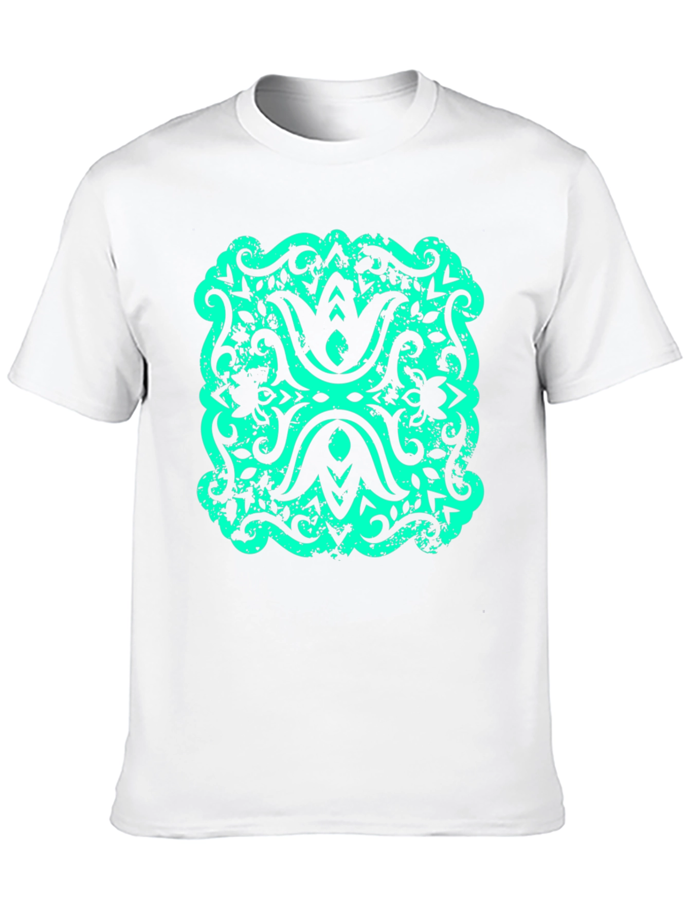 Modern Graphic T-Shirt - Black with Teal Design
