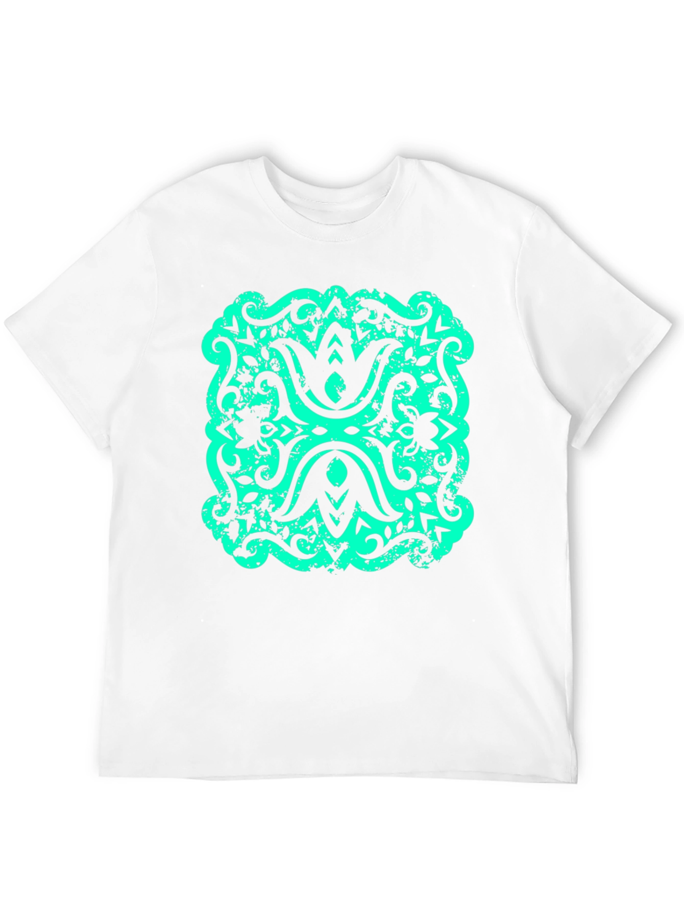 Modern Graphic T-Shirt - Black with Teal Design