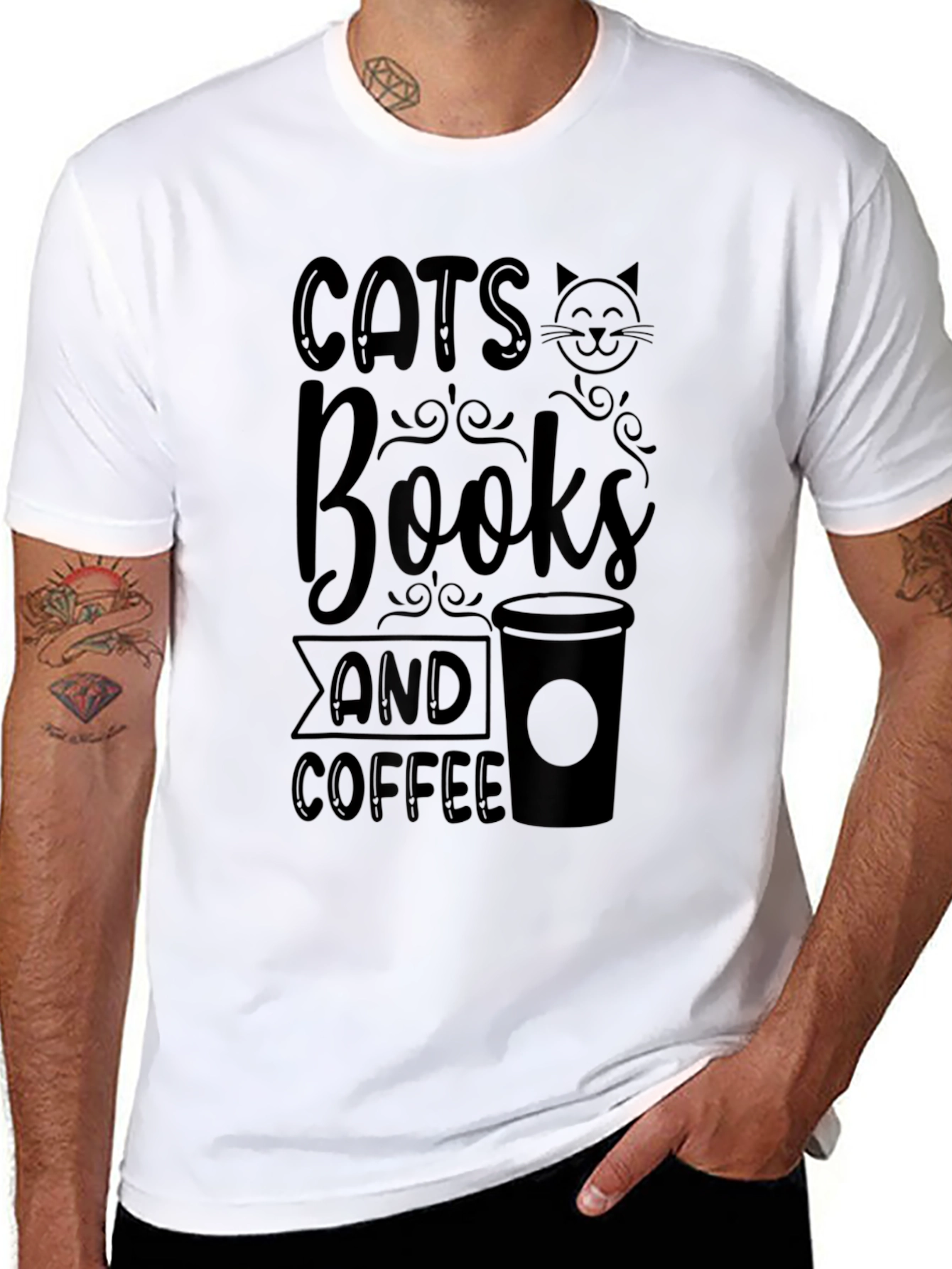 Cats Books Coffee T-Shirt