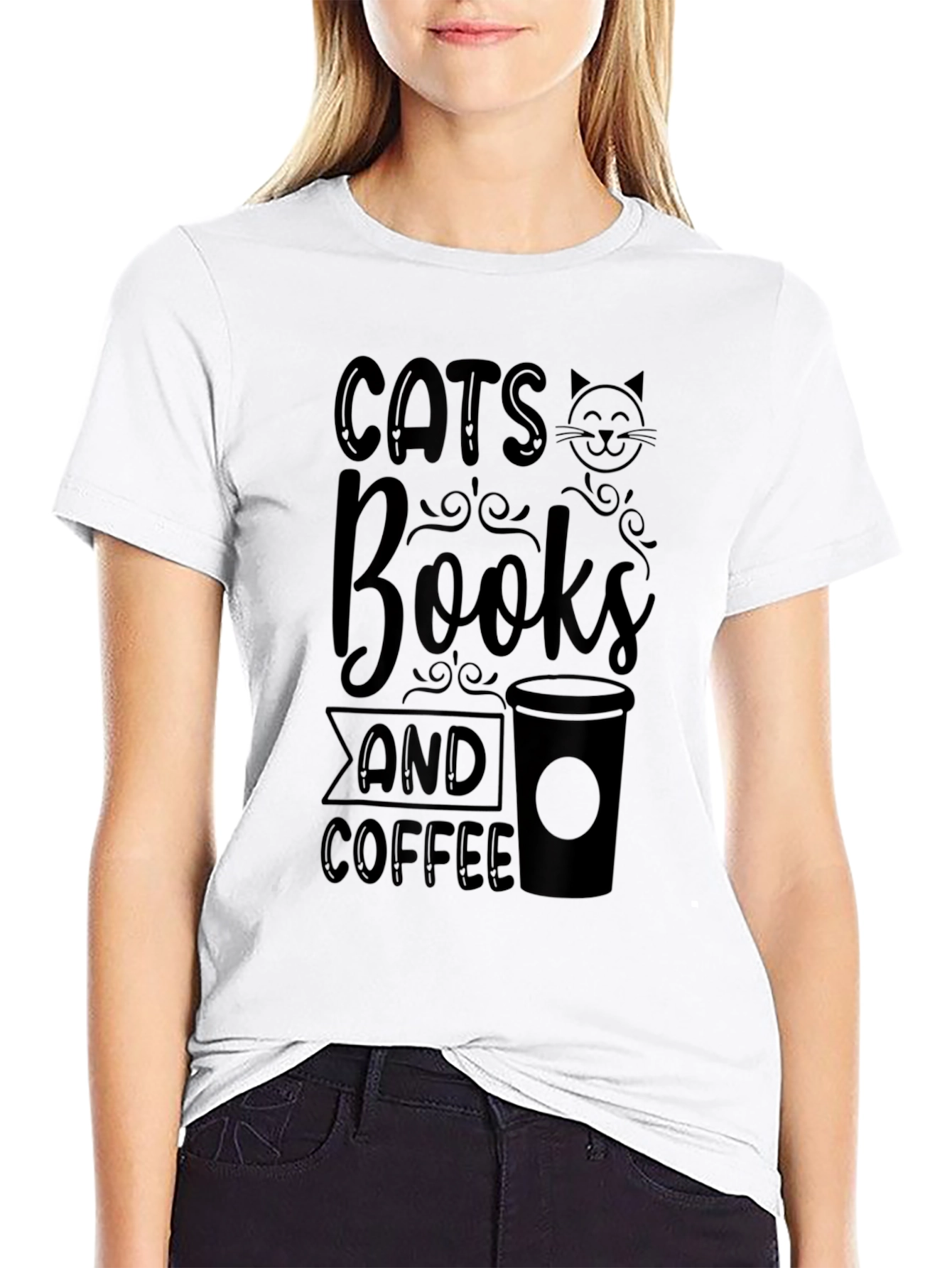 Cats Books Coffee T-Shirt