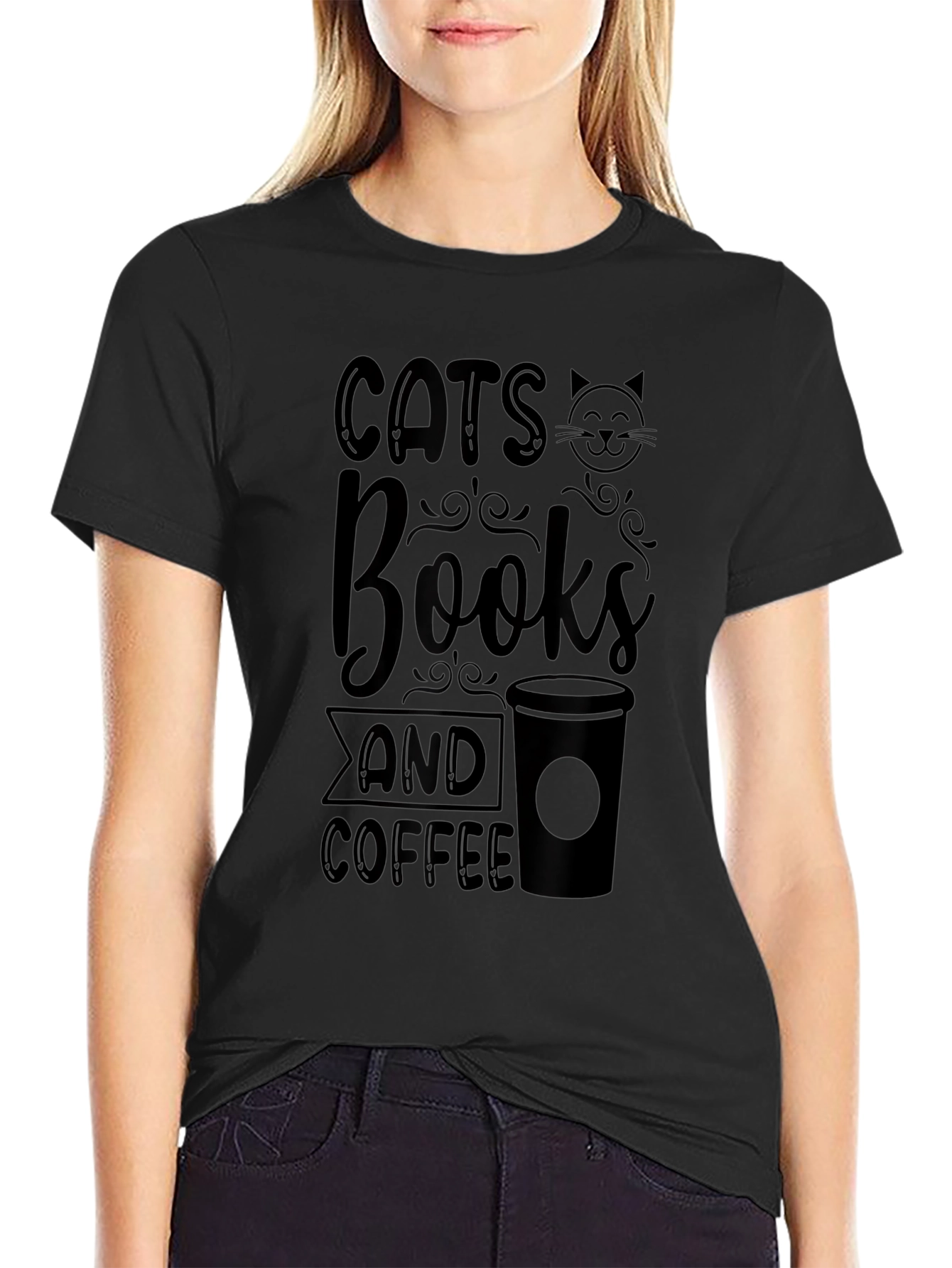 Cats Books Coffee T-Shirt