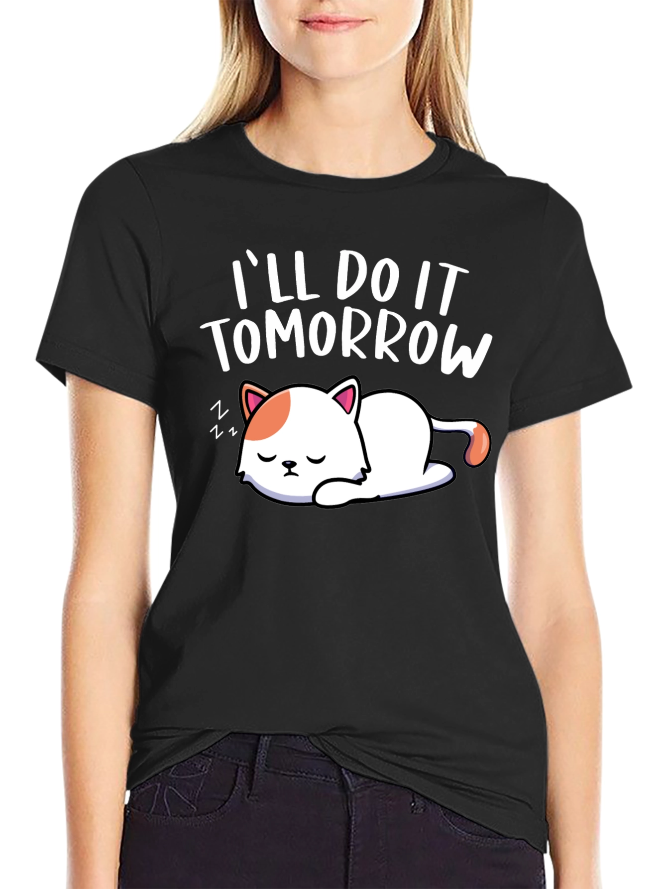 Ill Do It Tomorrow Cat Graphic Tee