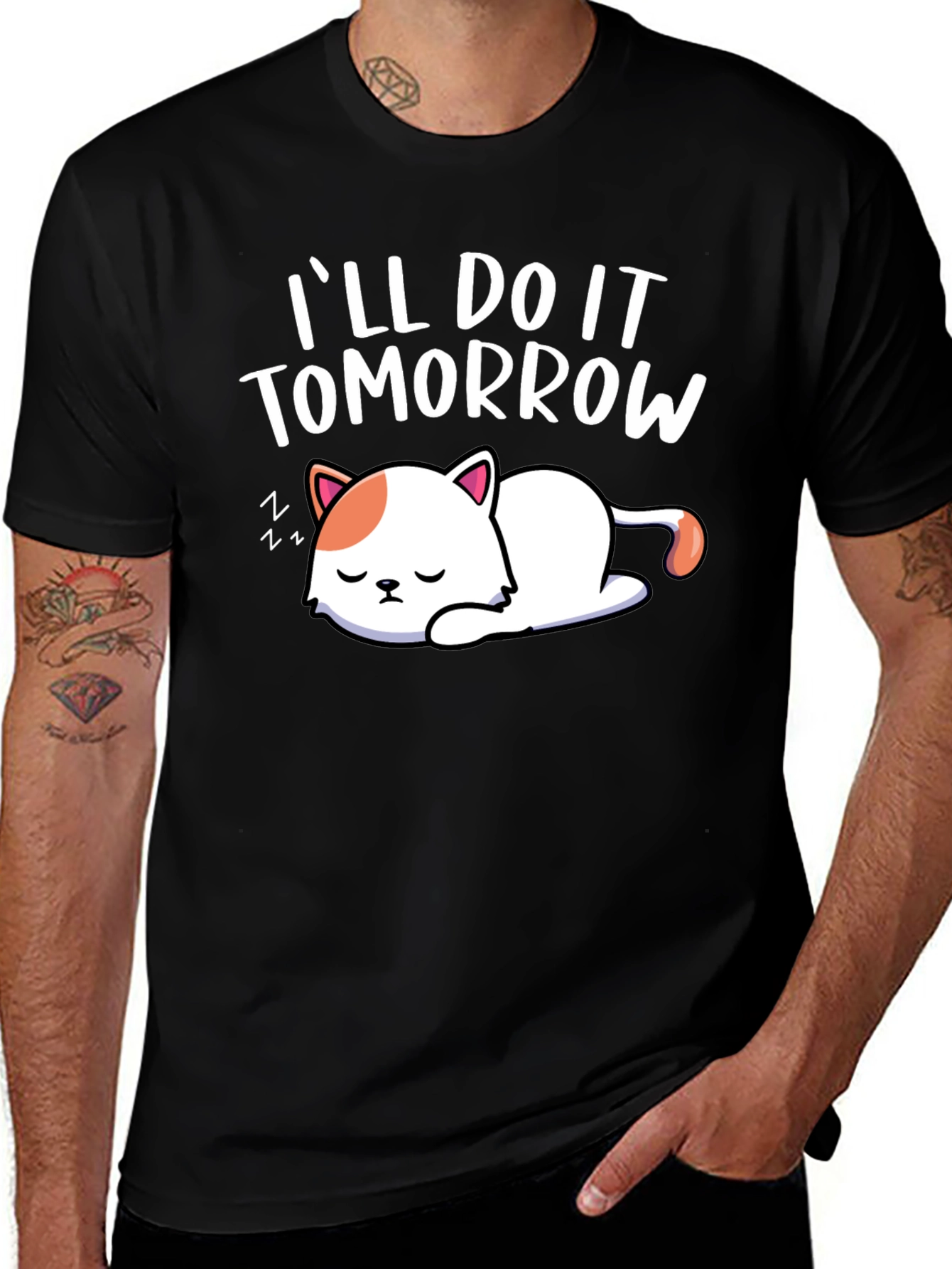 Ill Do It Tomorrow Cat Graphic Tee