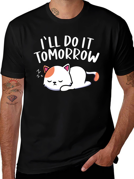 Ill Do It Tomorrow Cat Graphic Tee