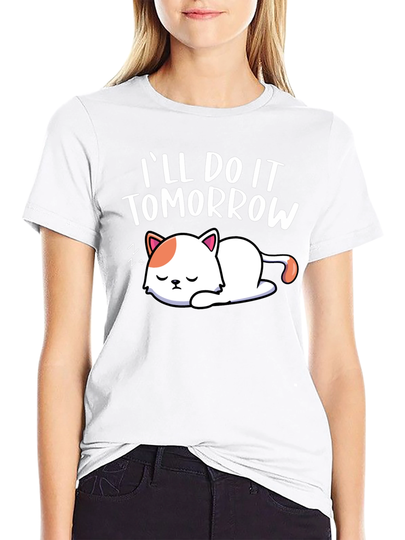Ill Do It Tomorrow Cat Graphic Tee
