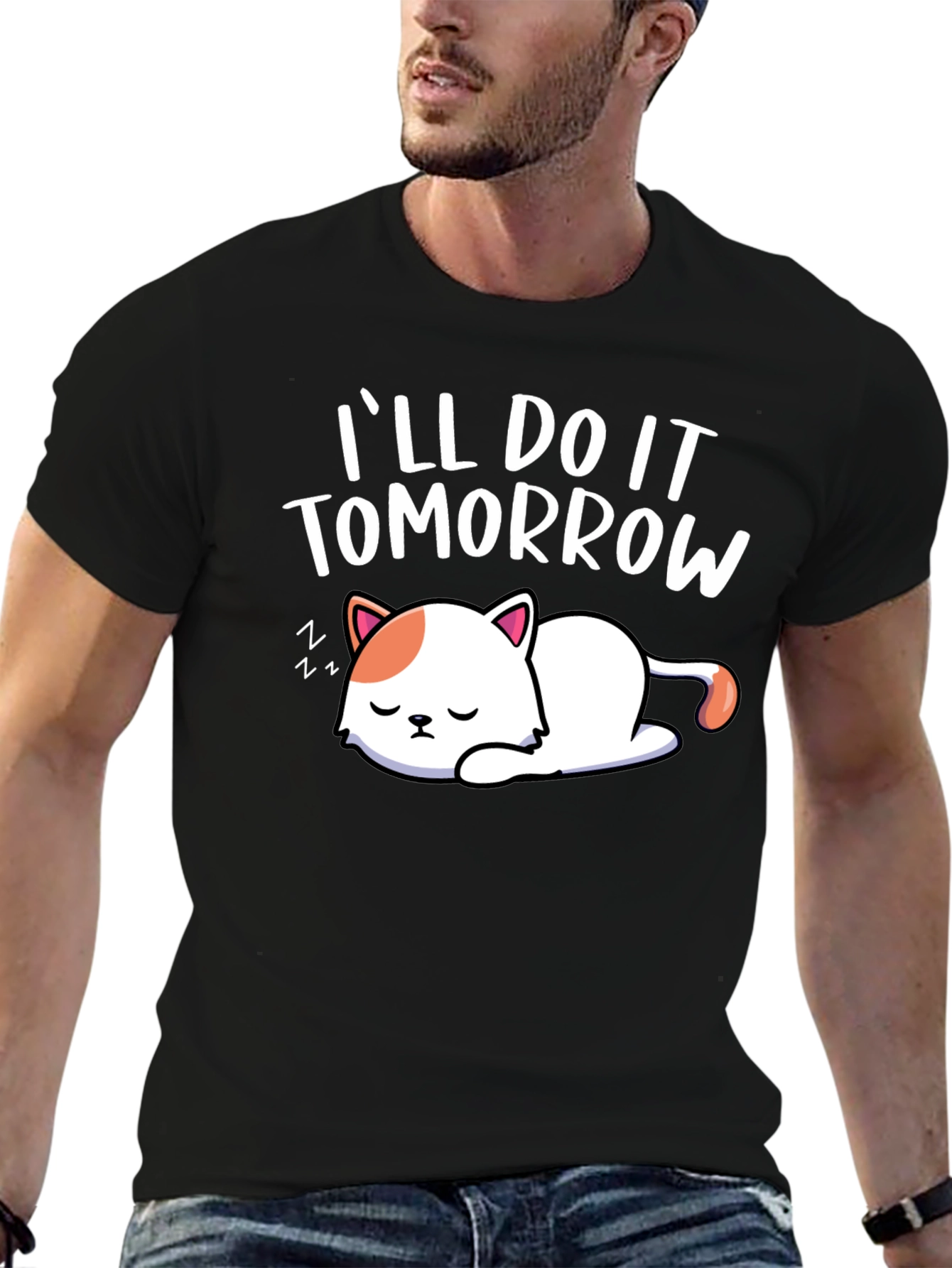 Ill Do It Tomorrow Cat Graphic Tee