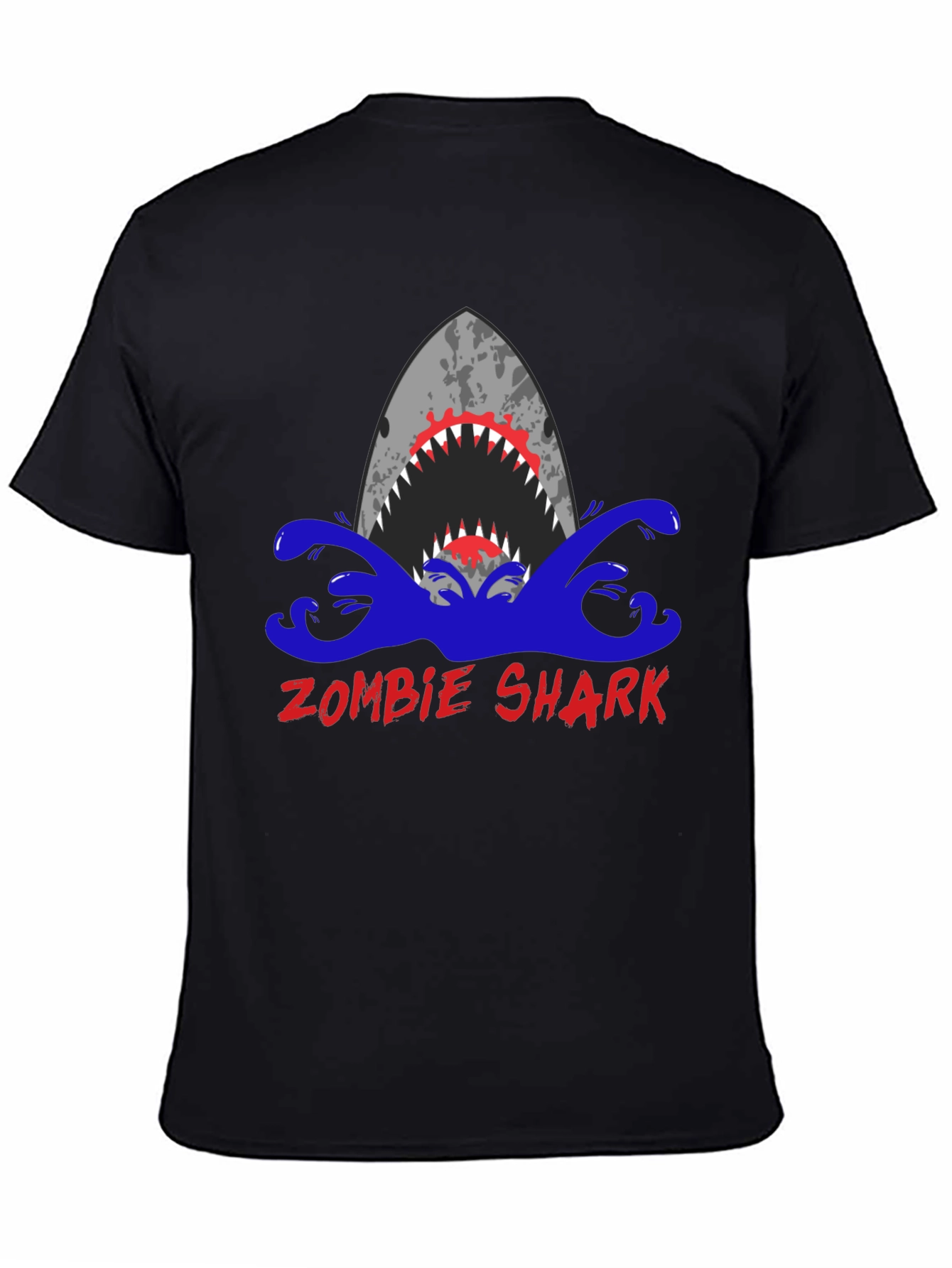 Zombie Shark Graphic Tee - Mens Black T-Shirt