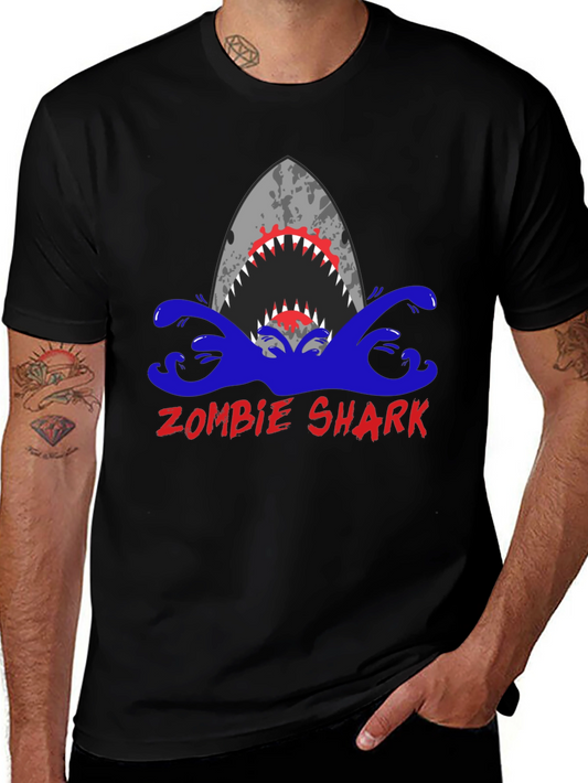 Zombie Shark Graphic Tee - Mens Black T-Shirt