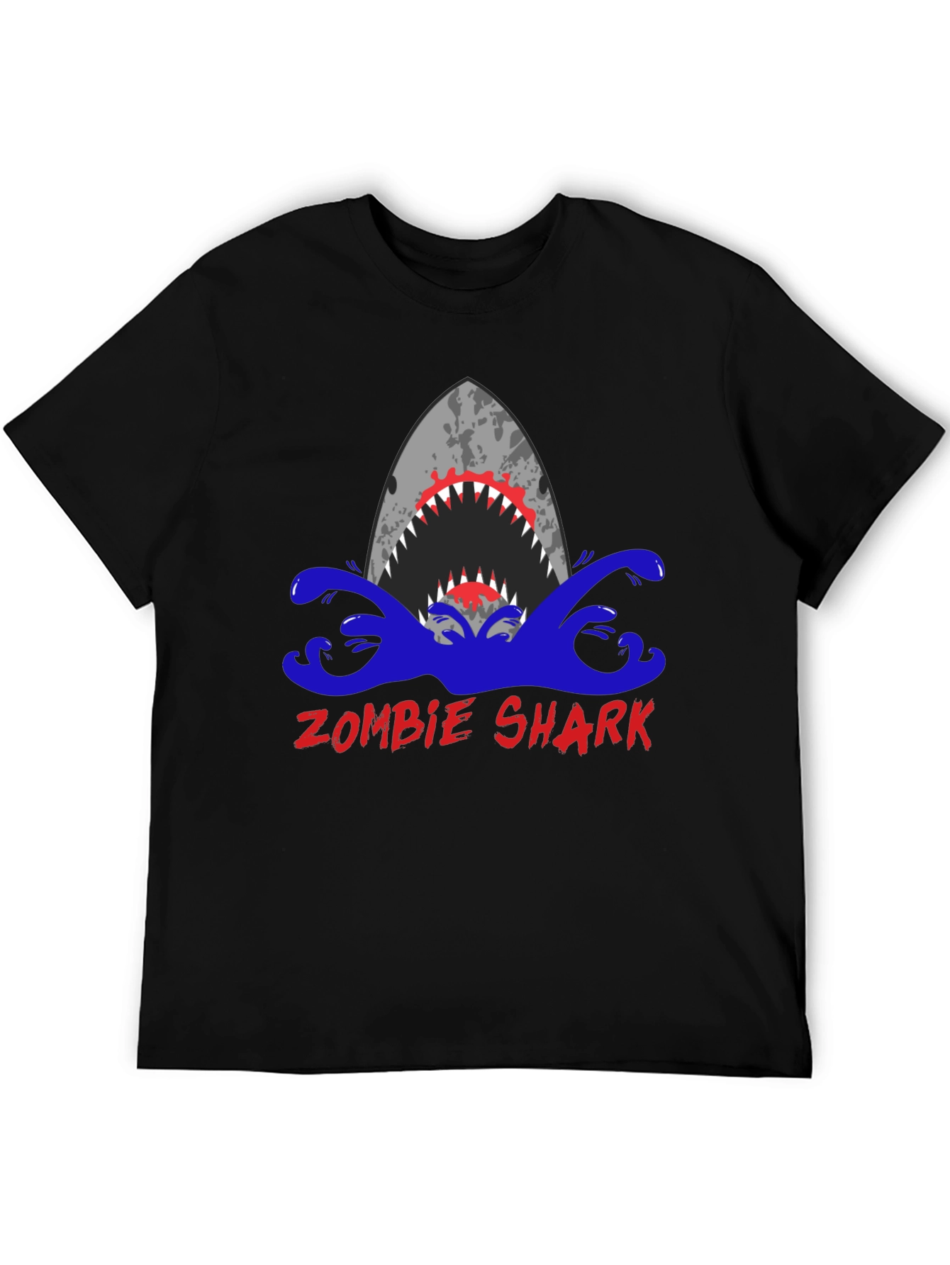 Zombie Shark Graphic Tee - Mens Black T-Shirt