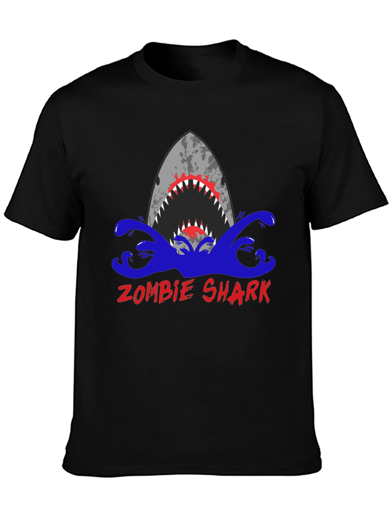Zombie Shark Graphic Tee - Mens Black T-Shirt