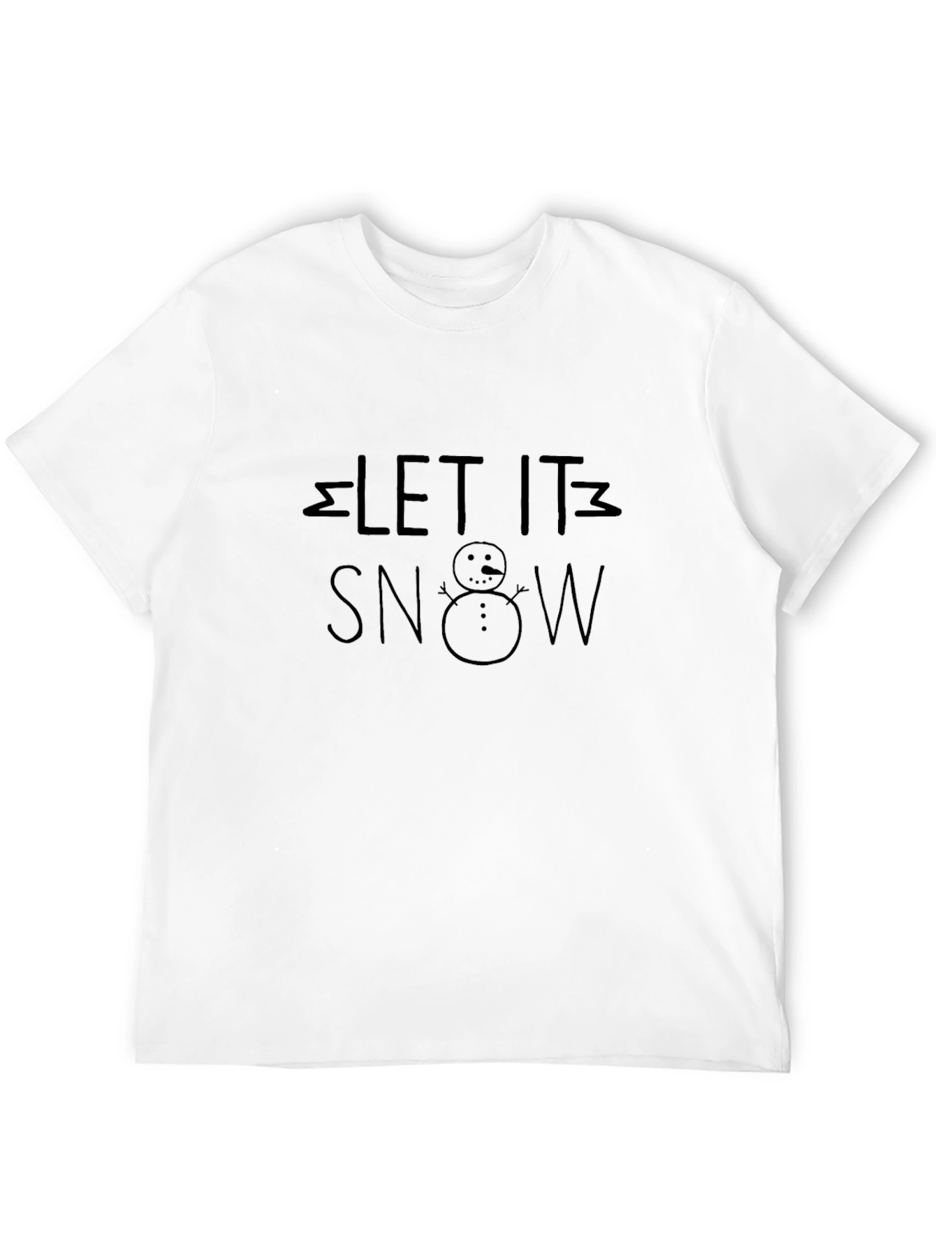Let It Snow Black Cotton Graphic Tee