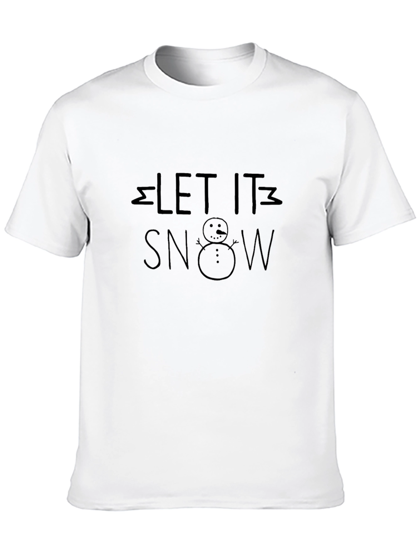 Let It Snow Black Cotton Graphic Tee
