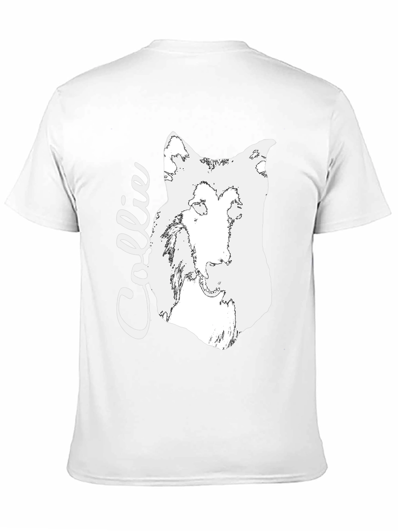 Collie Dog Graphic Tee - Black Cotton Comfort