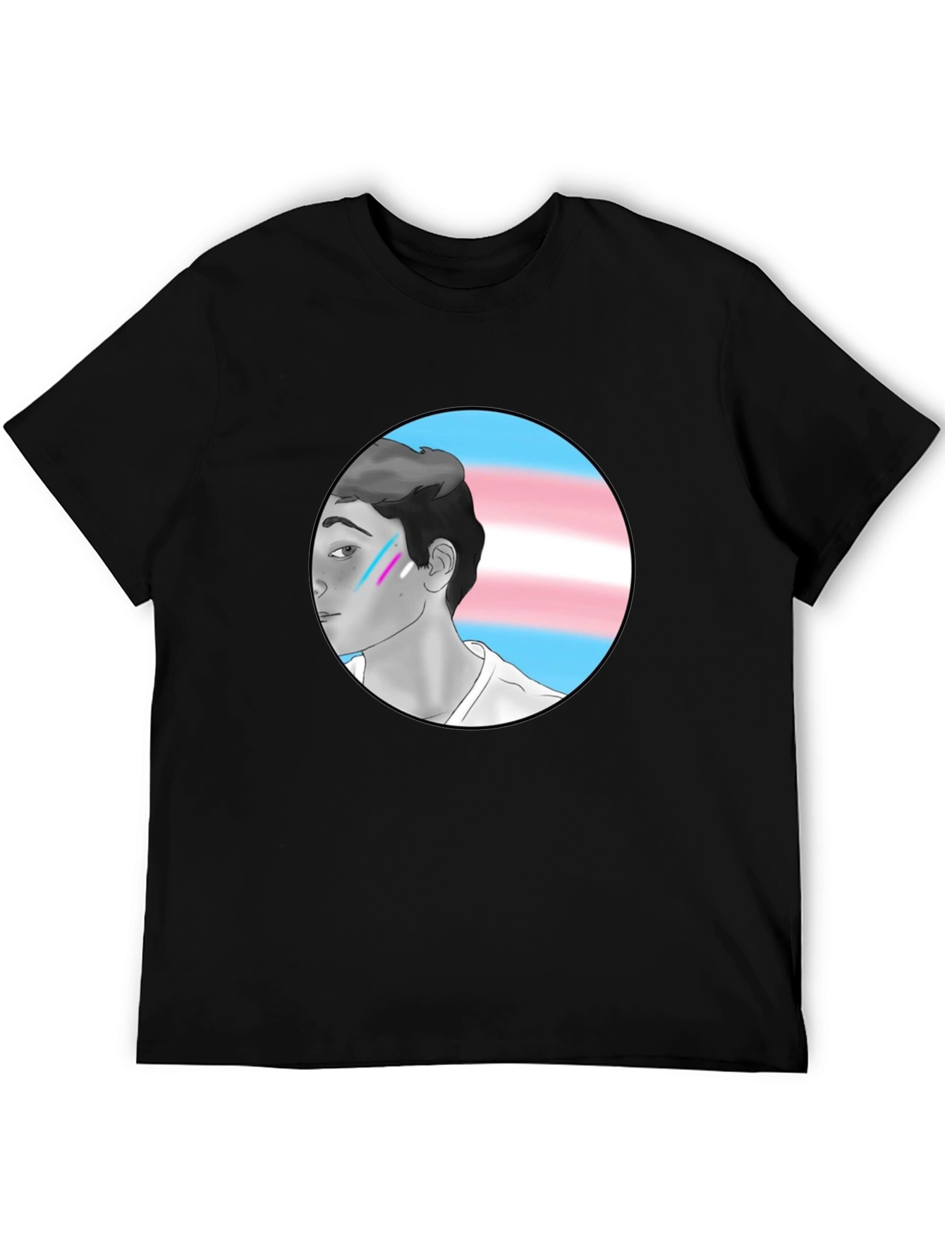 Trans Pride Graphic Tee - Black Cotton Blend