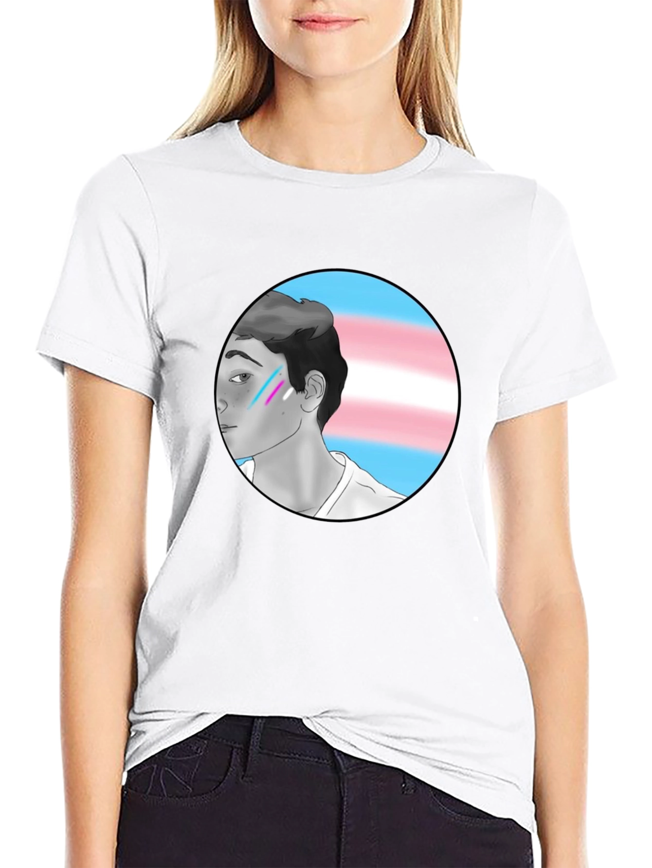Trans Pride Graphic Tee - Black Cotton Blend