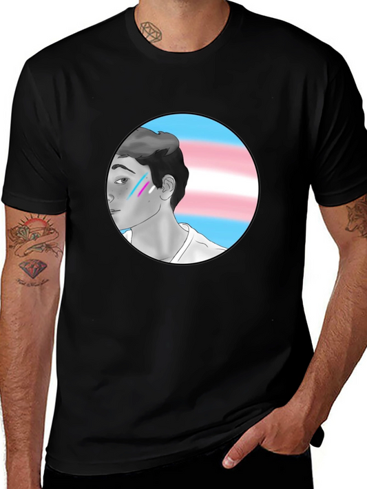 Trans Pride Graphic Tee - Black Cotton Blend
