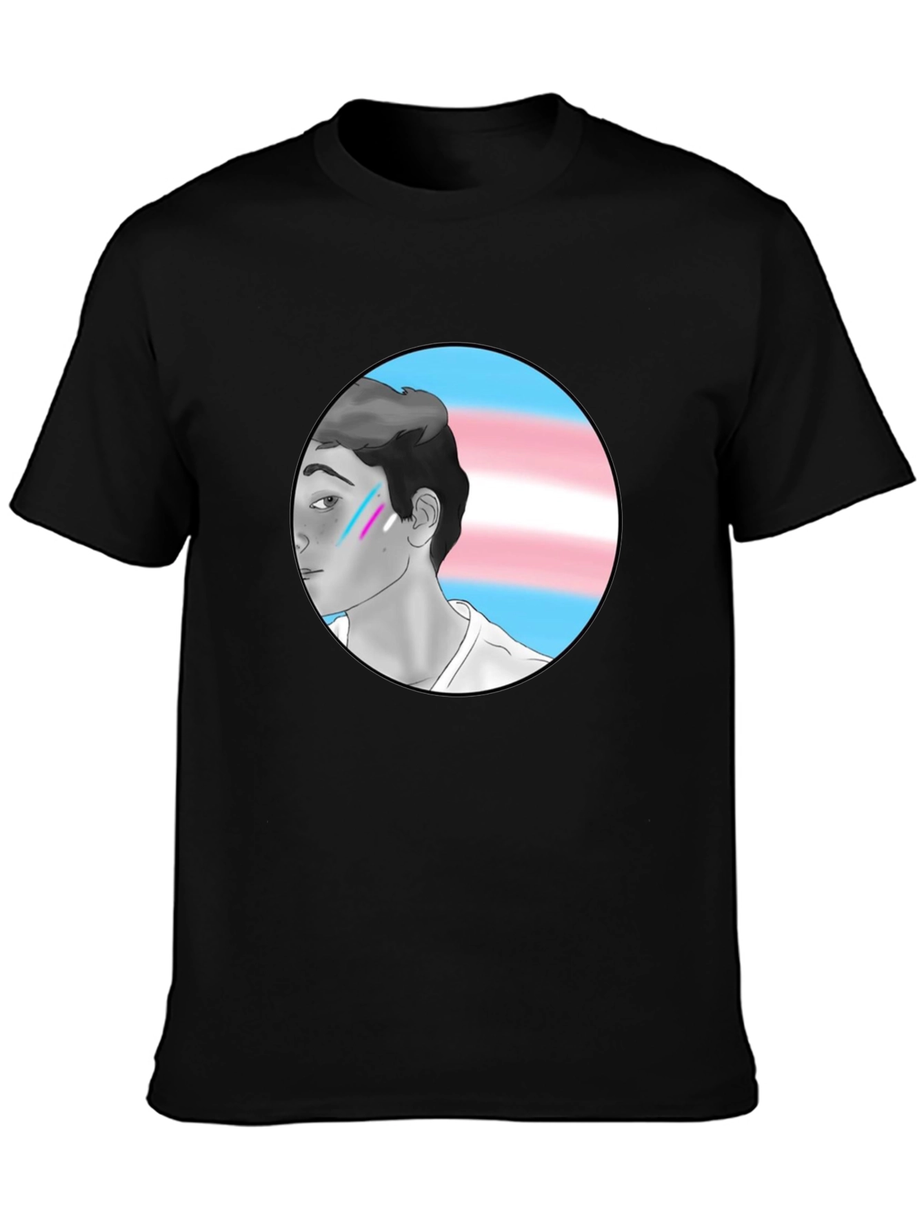 Trans Pride Graphic Tee - Black Cotton Blend