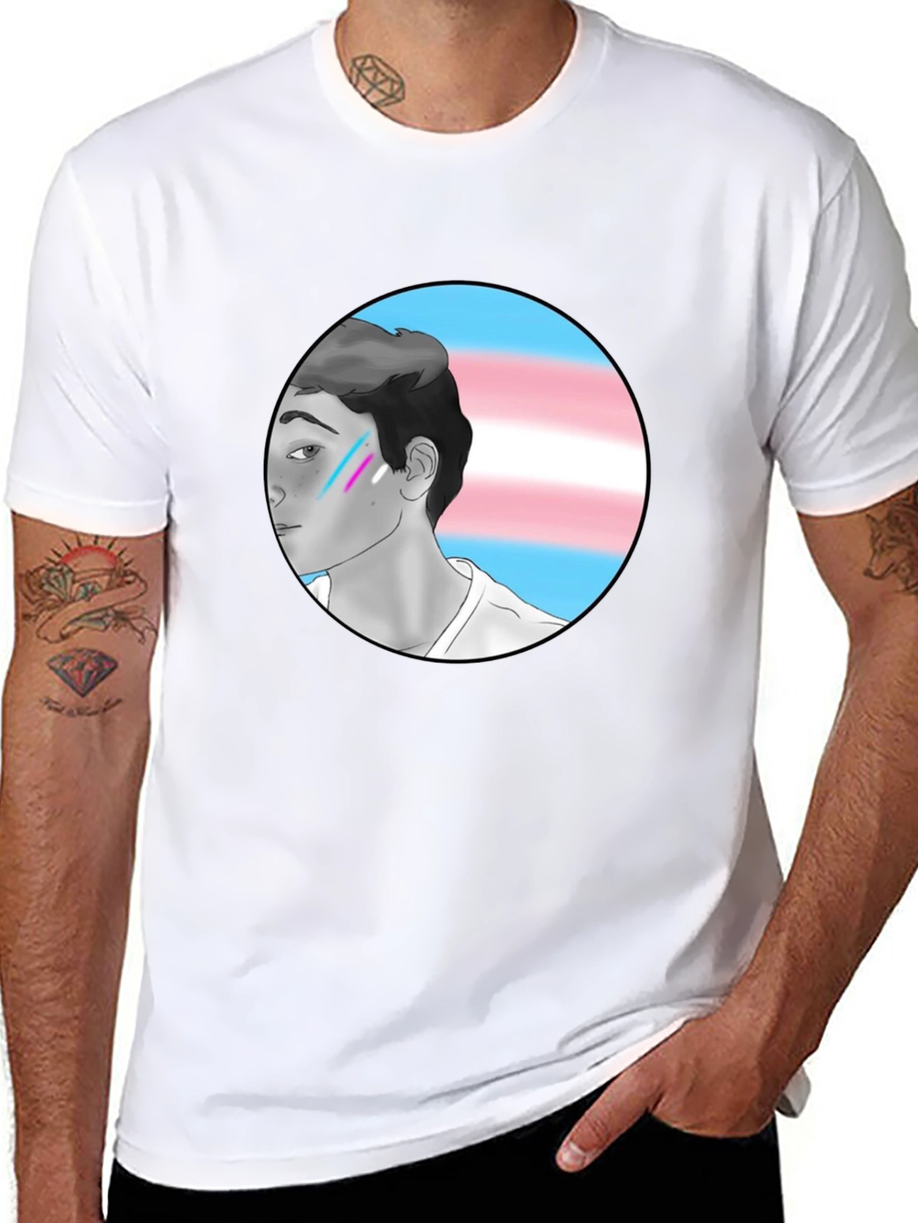 Trans Pride Graphic Tee - Black Cotton Blend