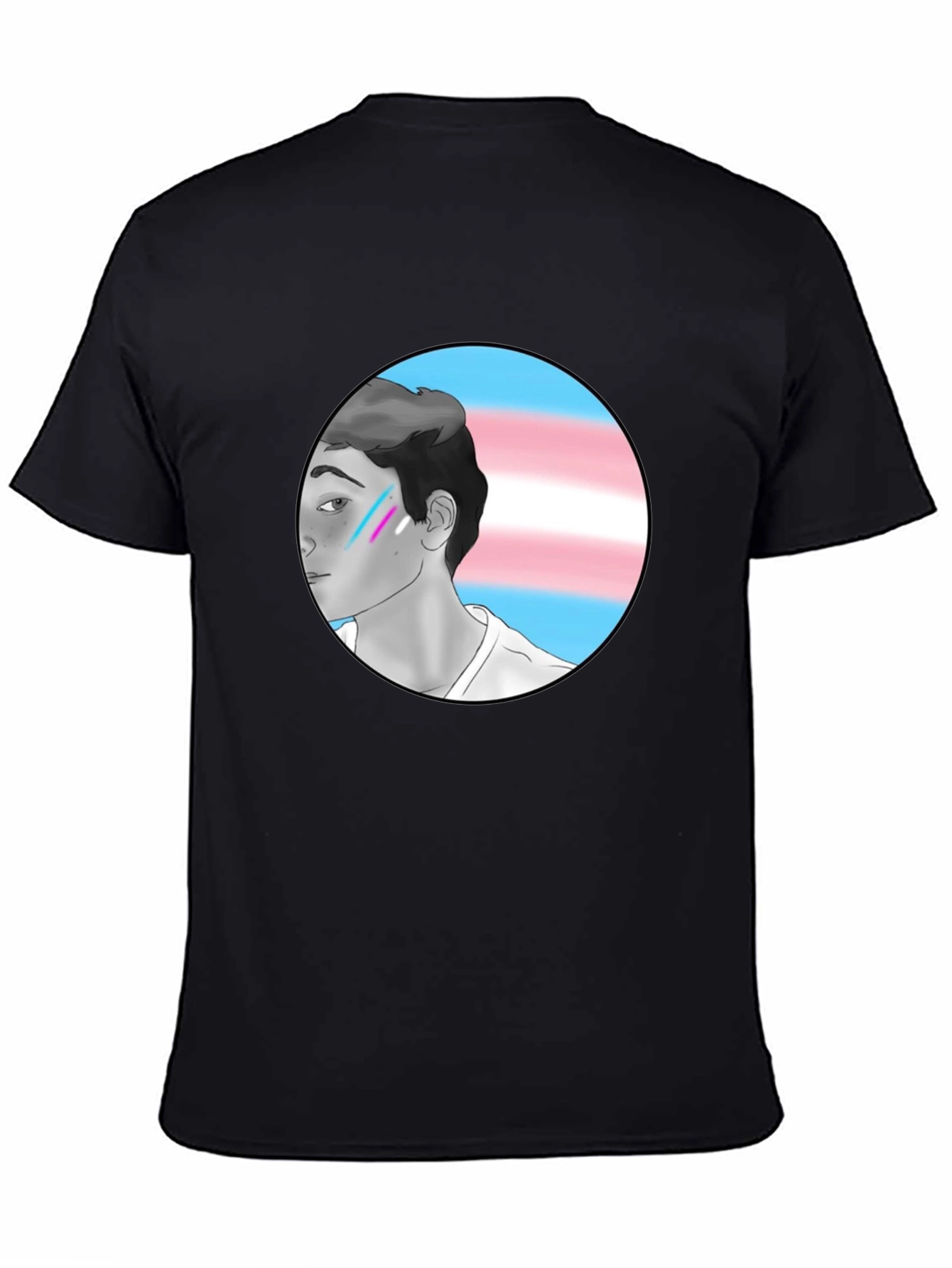 Trans Pride Graphic Tee - Black Cotton Blend