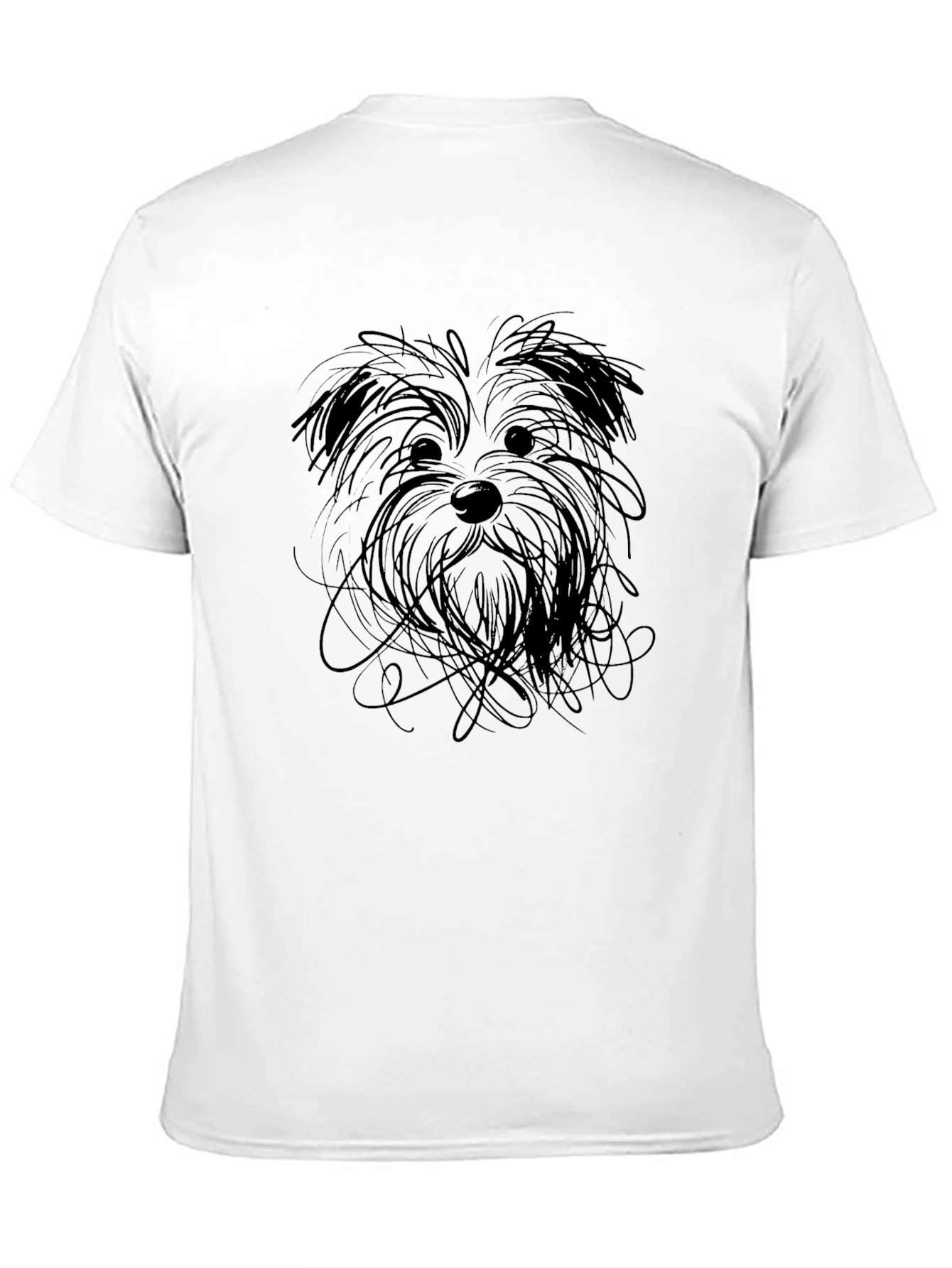 Dog Sketch Black T-Shirt