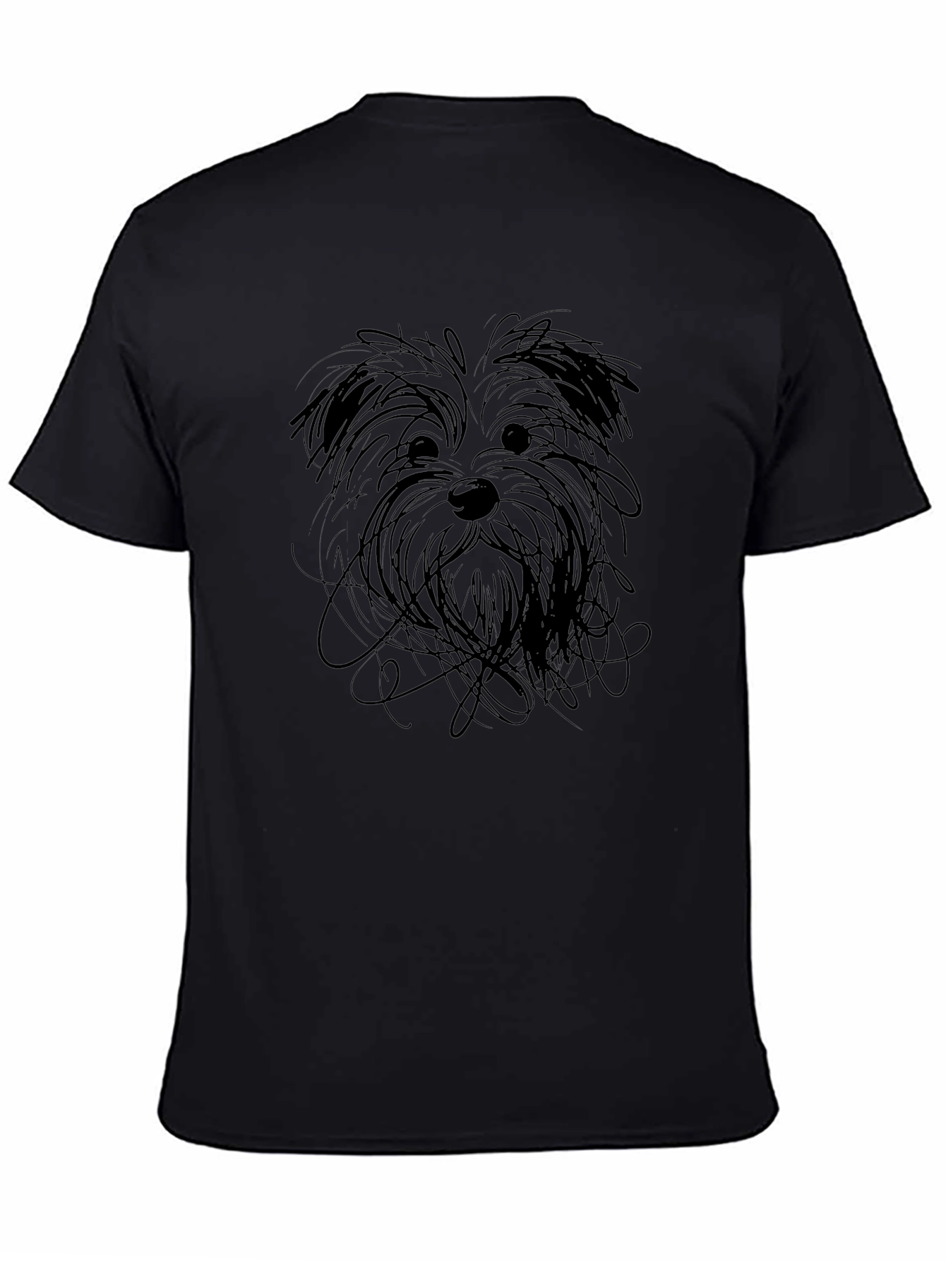 Dog Sketch Black T-Shirt