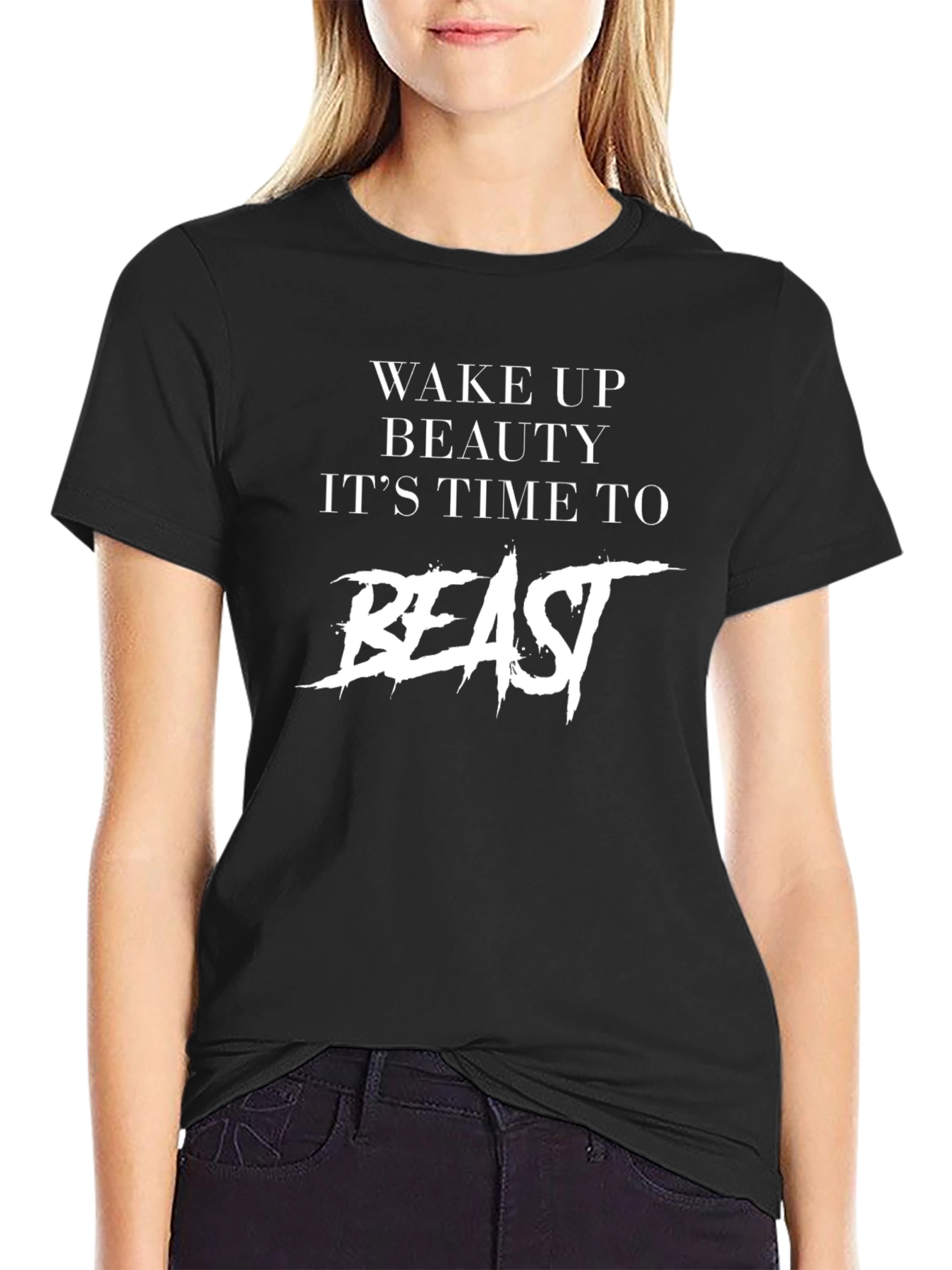 Wake Up Beauty Beast Black T-Shirt