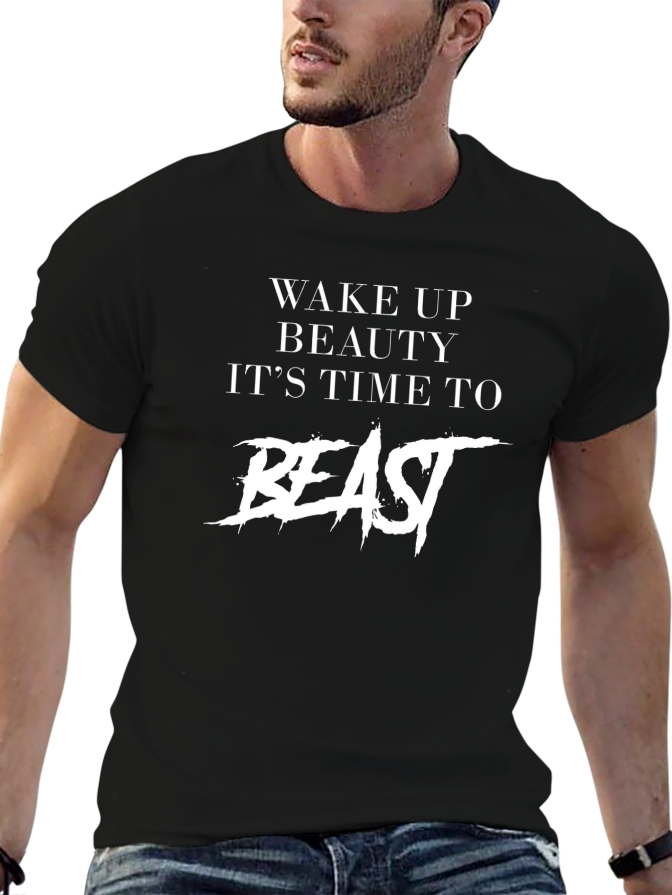 Wake Up Beauty Beast Black T-Shirt