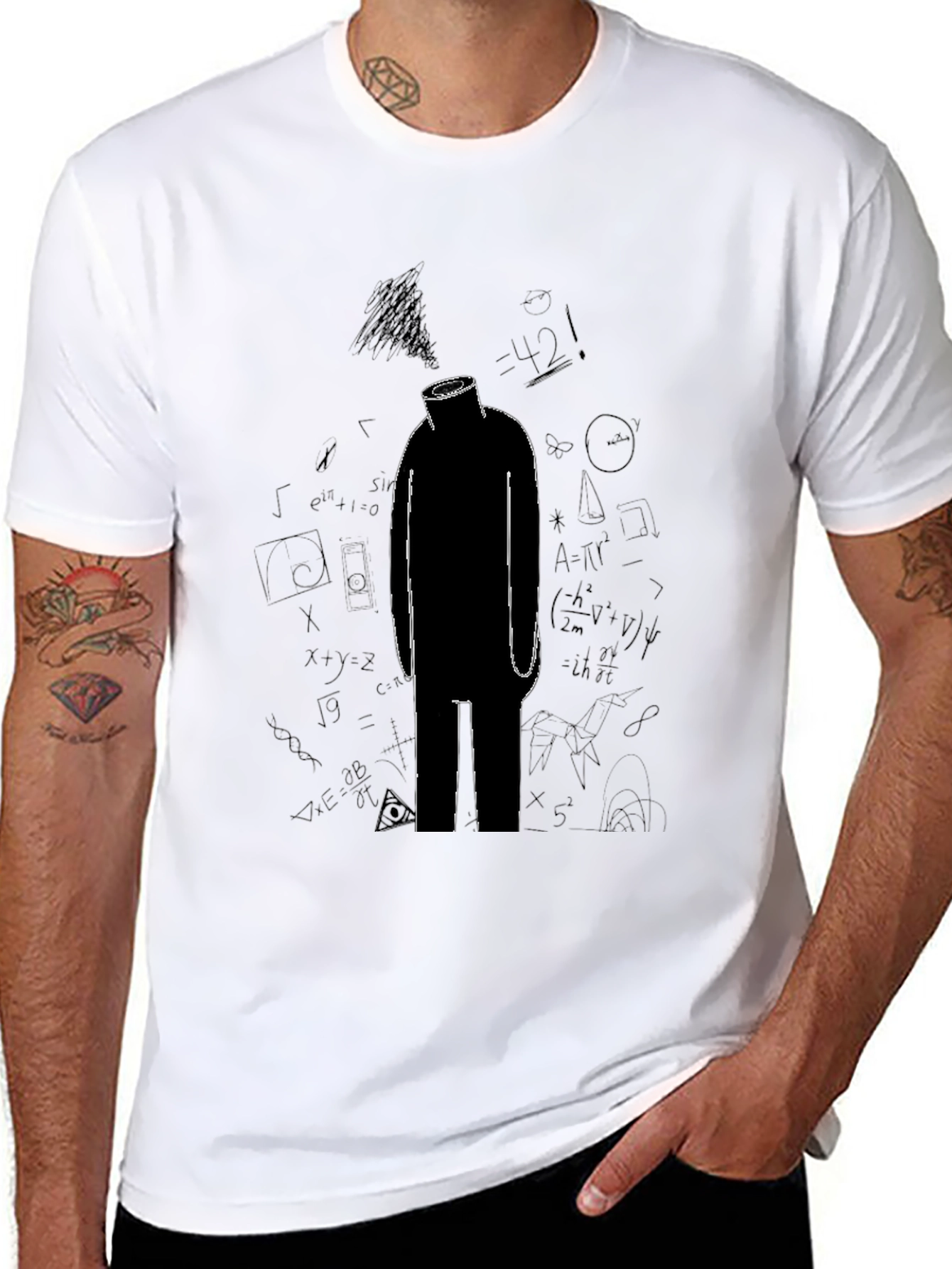 Abstract Math T-Shirt - Black Graphic Tee
