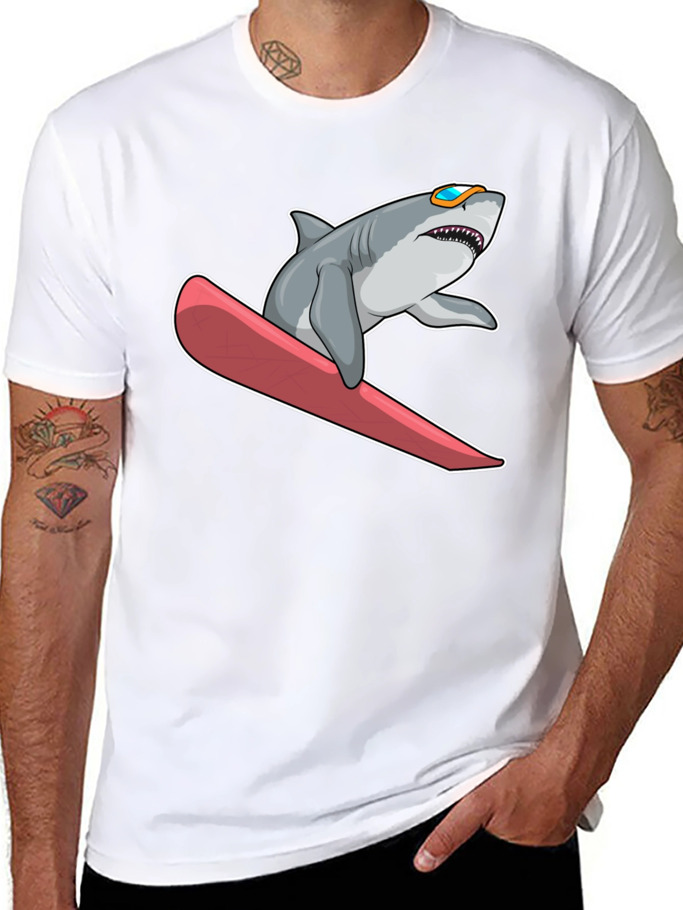 Cool Shark Snowboard T-Shirt
