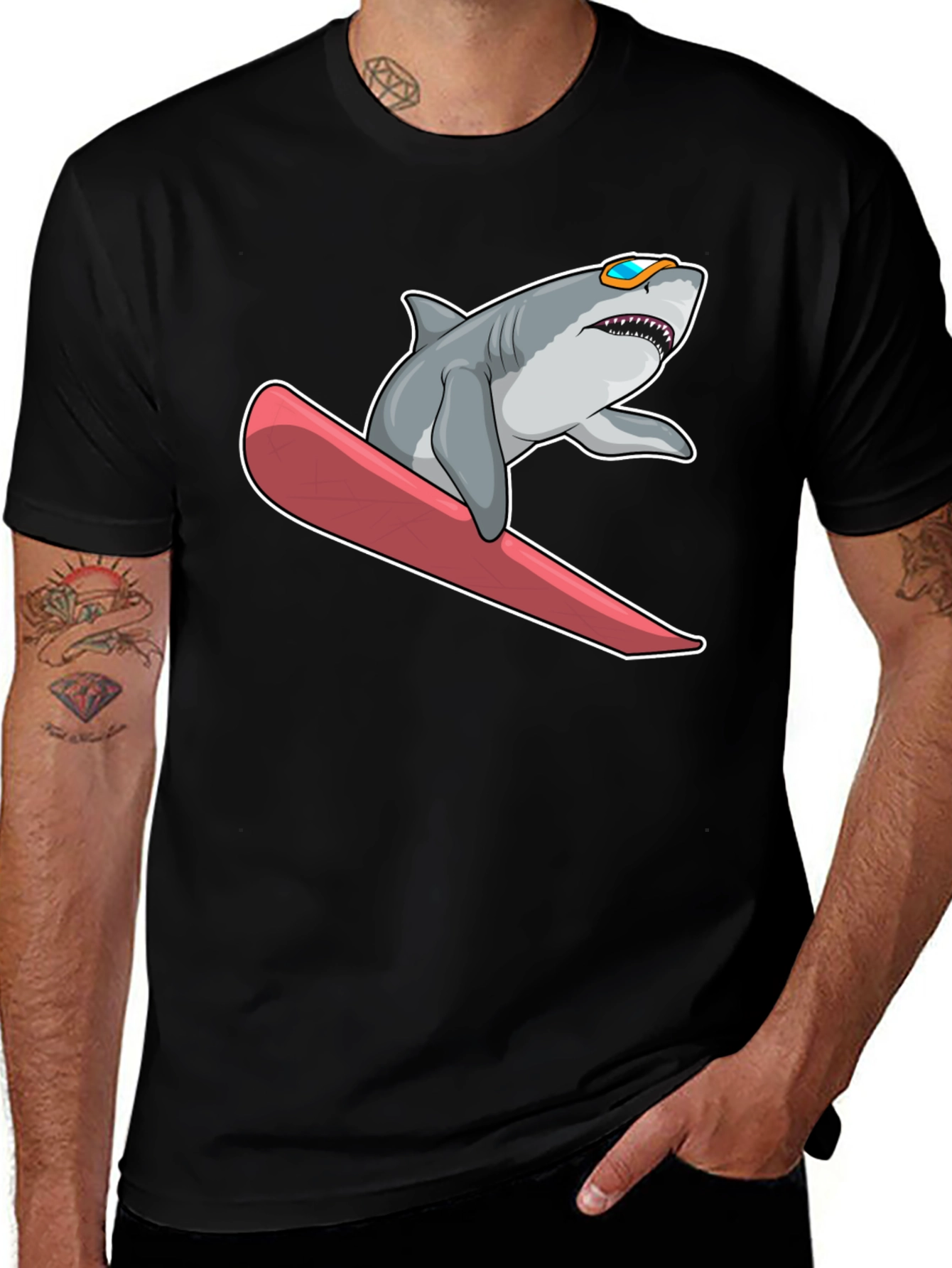 Cool Shark Snowboard T-Shirt
