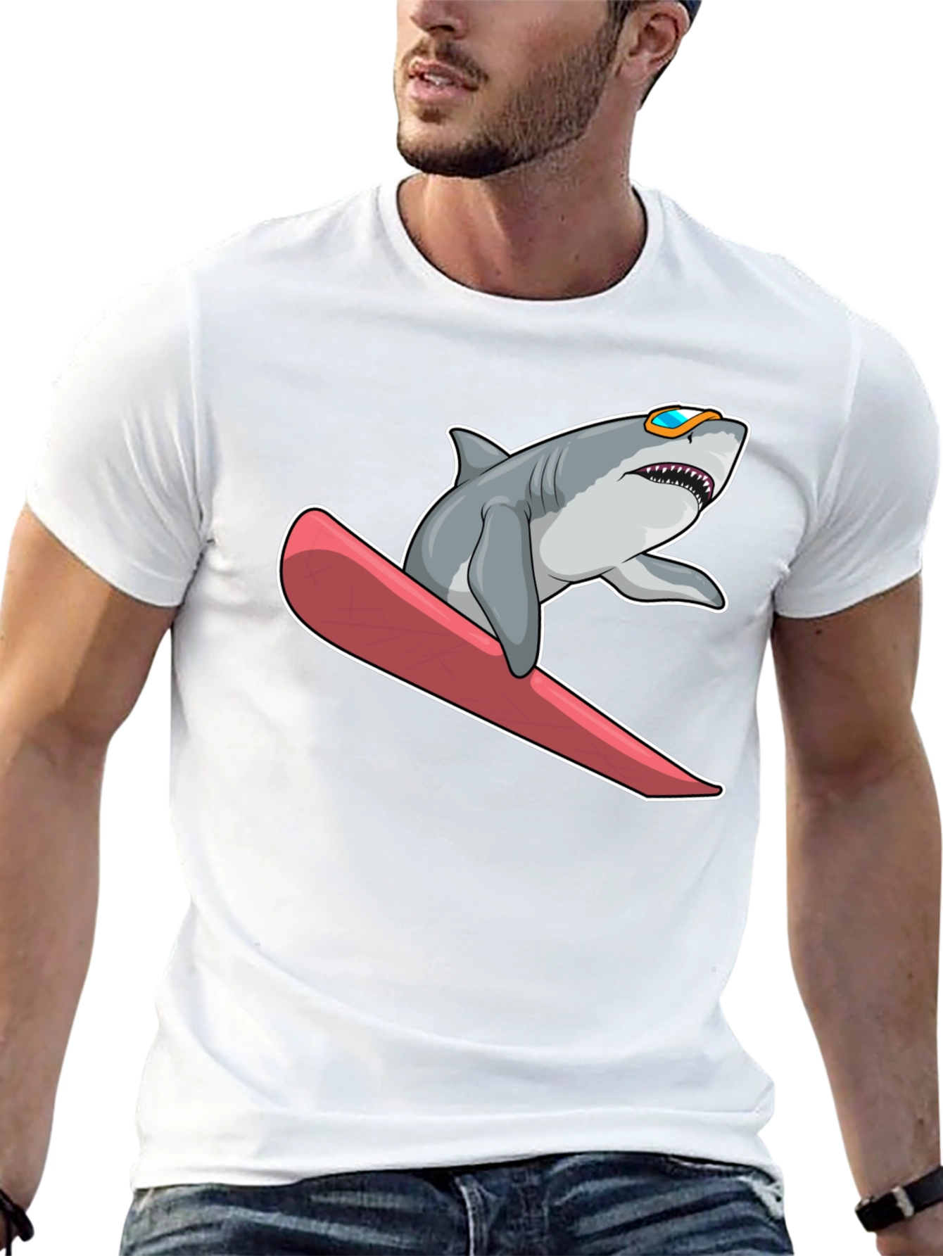 Cool Shark Snowboard T-Shirt
