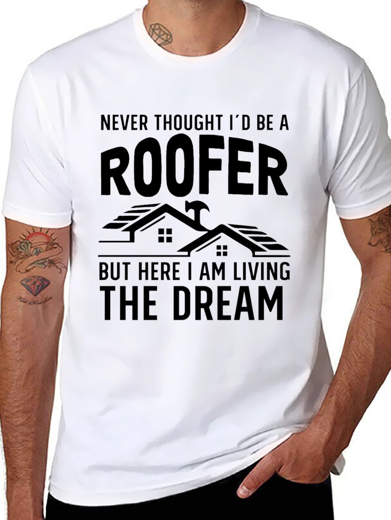 Roofer Living The Dream Graphic T-Shirt