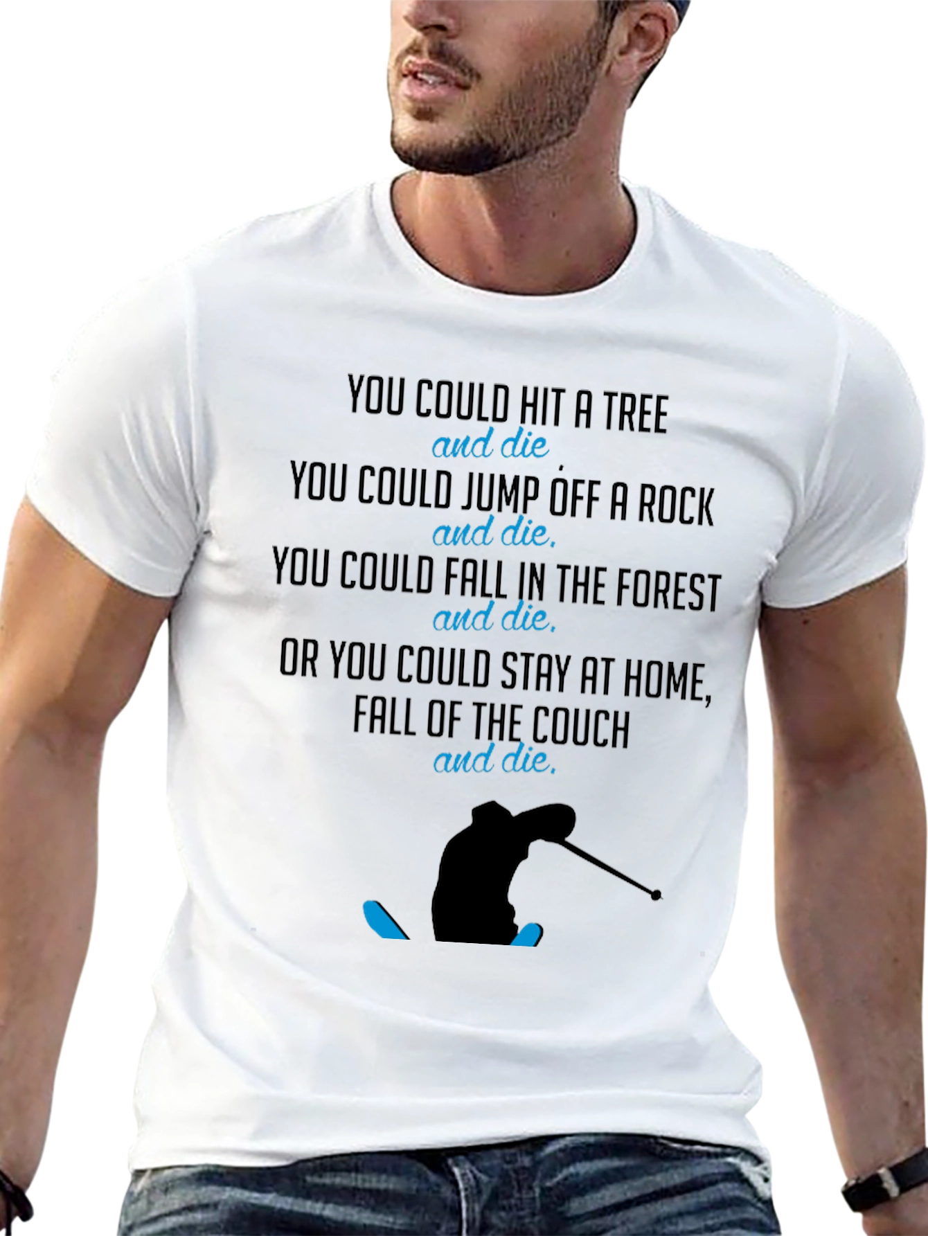 Humorous Skiing Graphic Tee