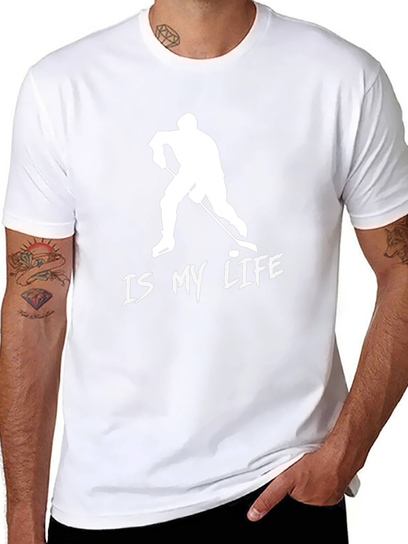 Hockey Is My Life Black Graphic Tee