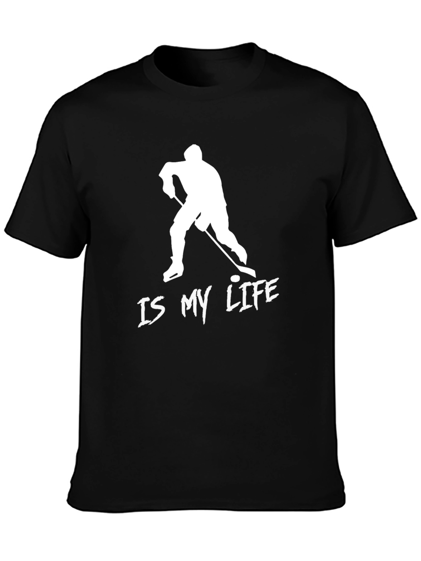 Hockey Is My Life Black Graphic Tee
