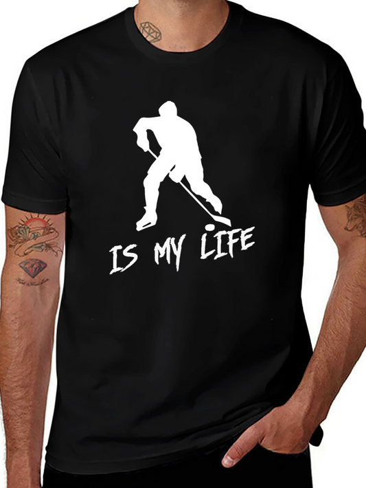 Hockey Is My Life Black Graphic Tee