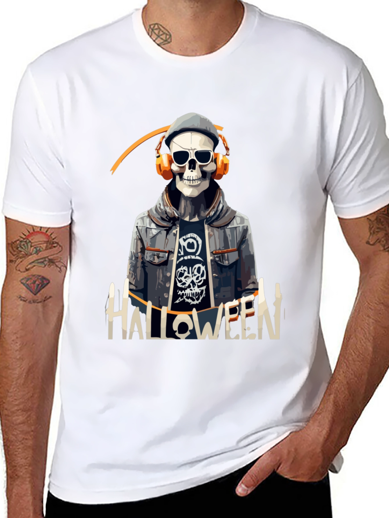 Skull Halloween DJ Graphic Tee