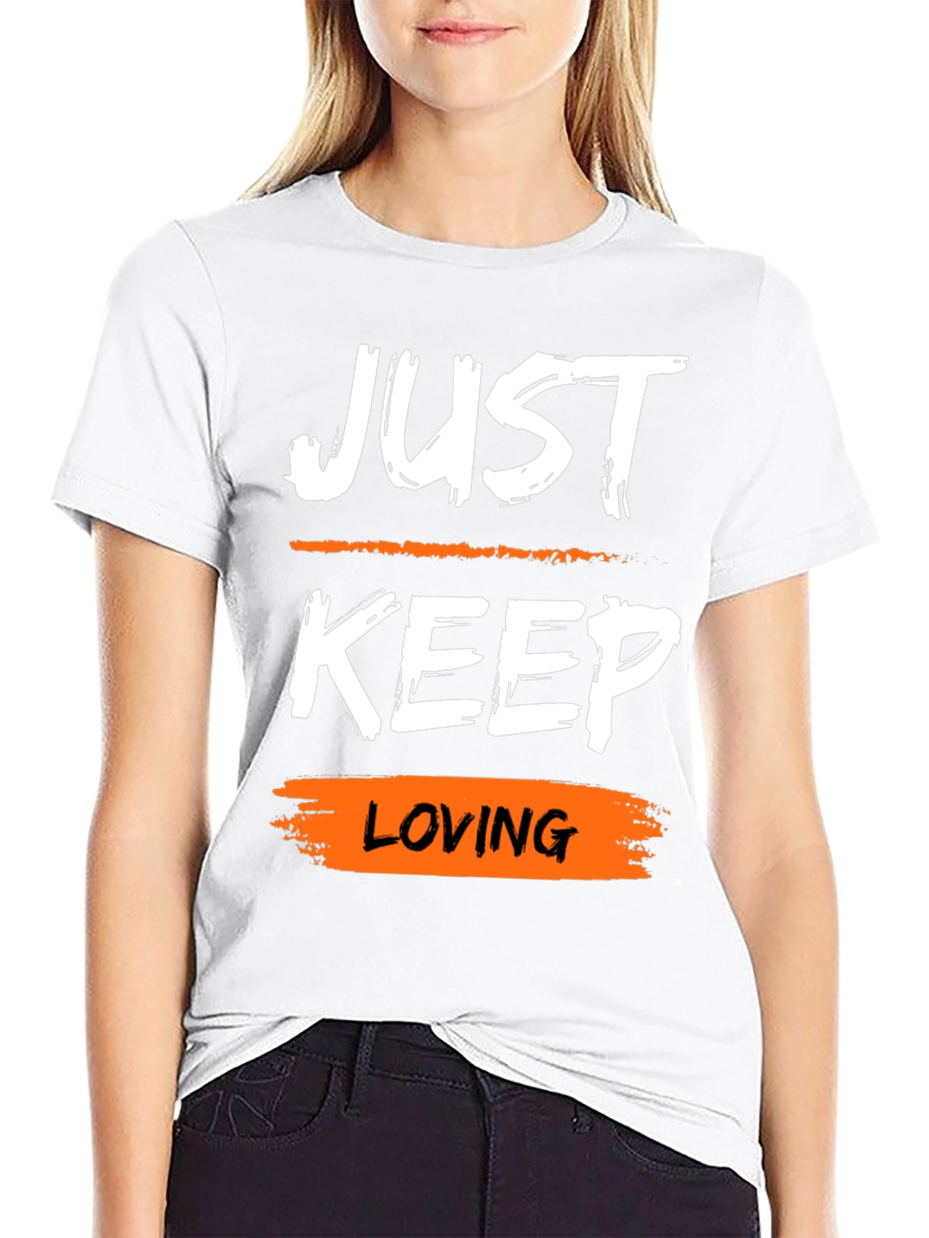 Just Keep Loving Black Graphic Tee