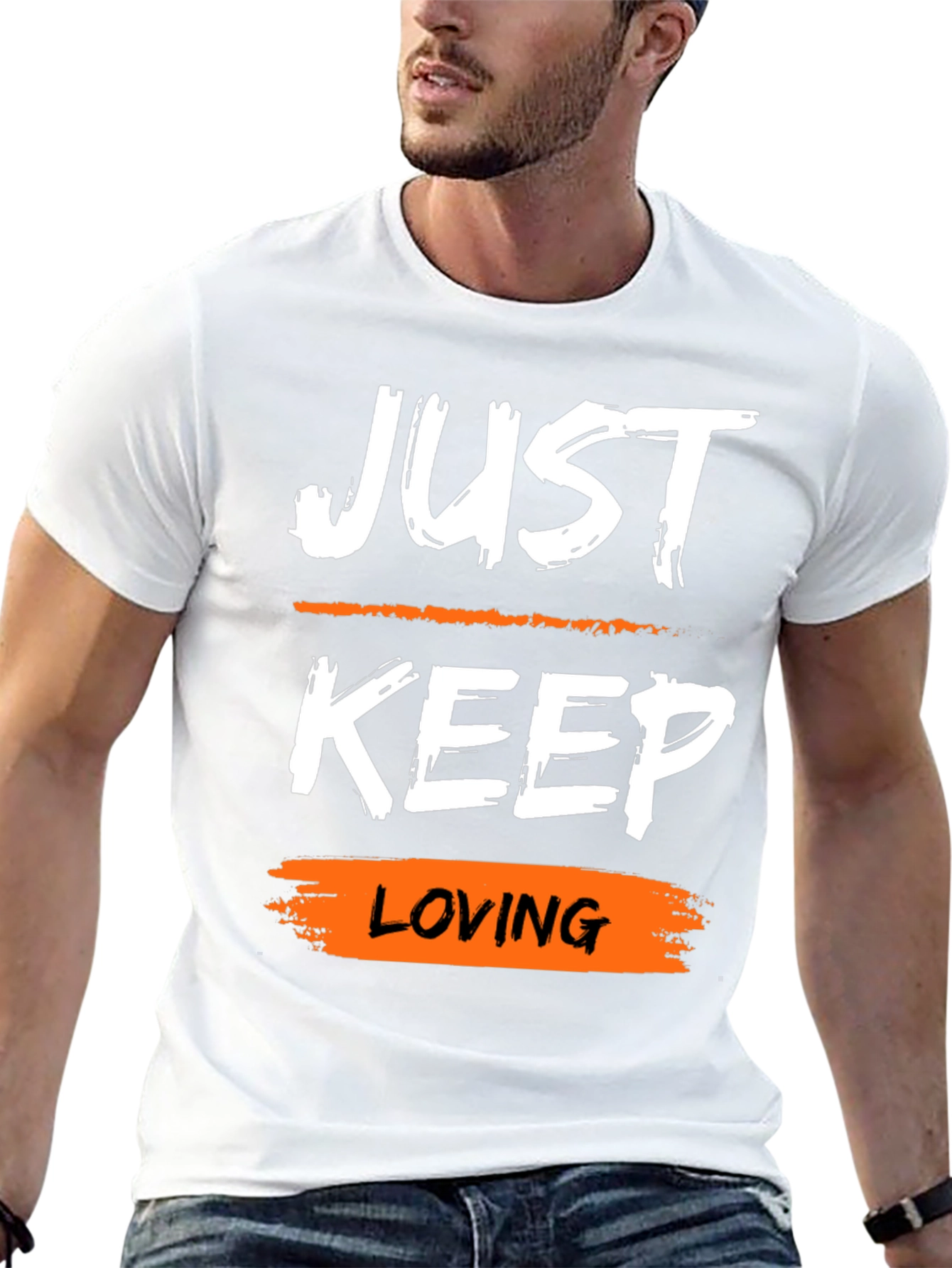 Just Keep Loving Black Graphic Tee