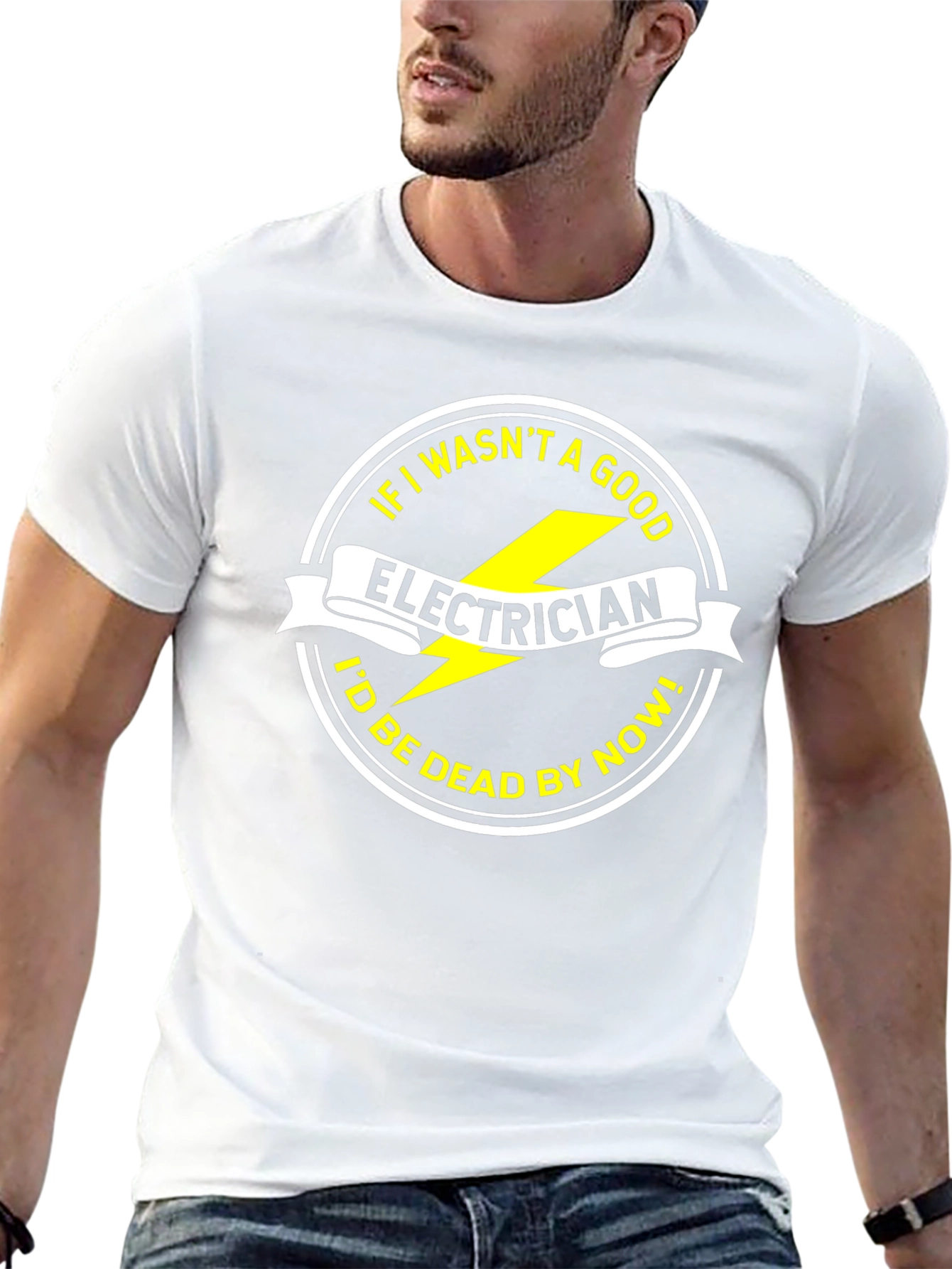 Electrician Funny Slogan Black T-Shirt