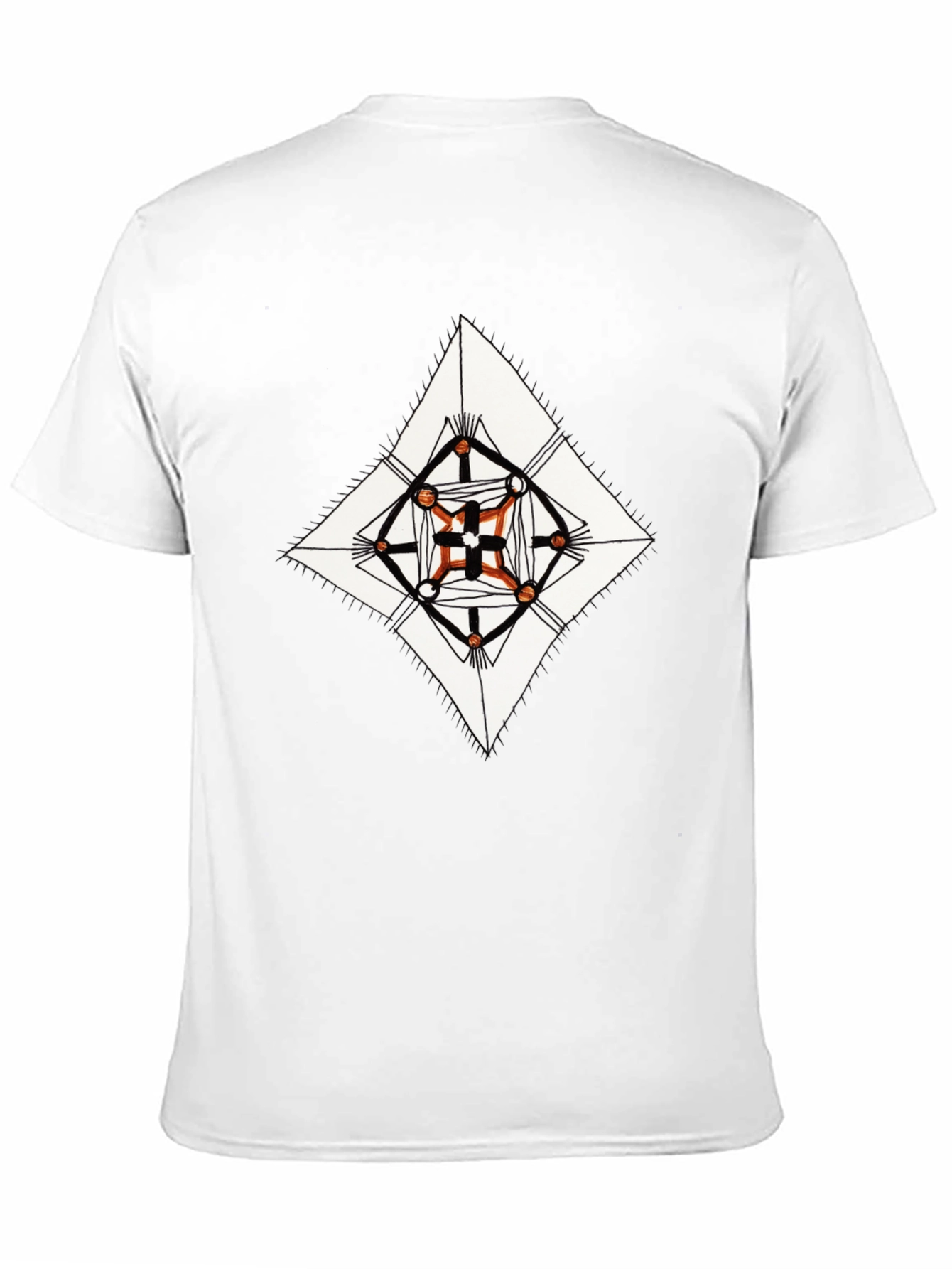 Geometric Diamond Print Black T-Shirt