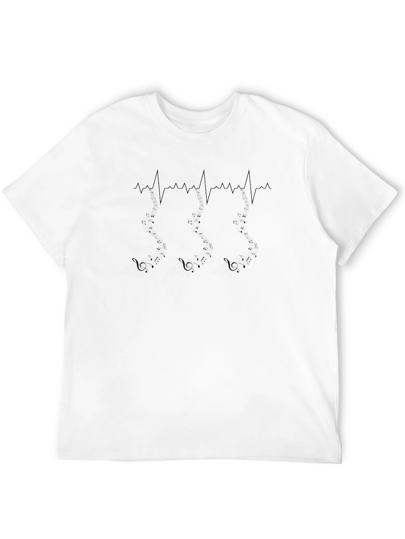 Musical Heartbeat T-Shirt - Black