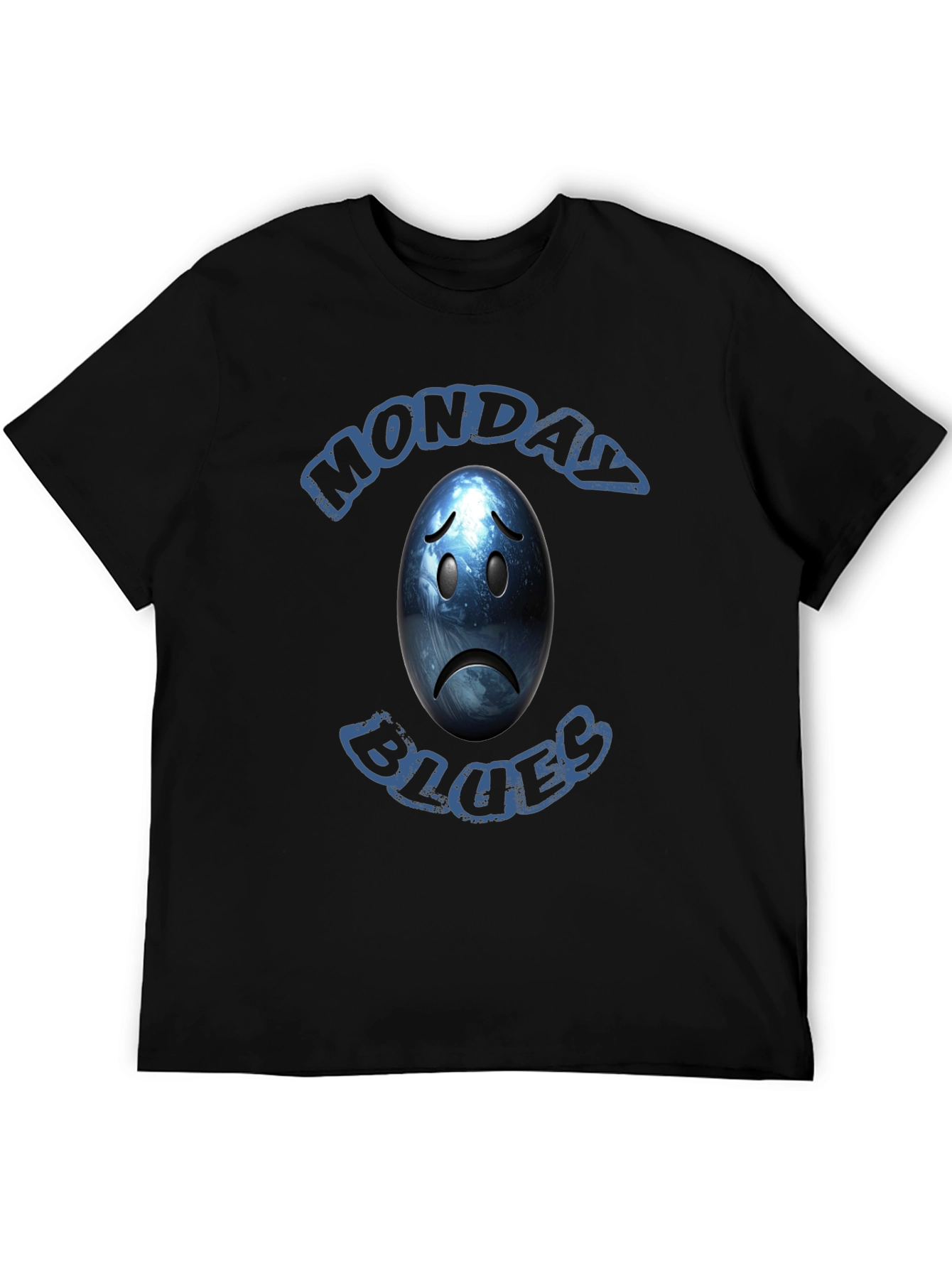 Monday Blues Graphic T-Shirt - Black