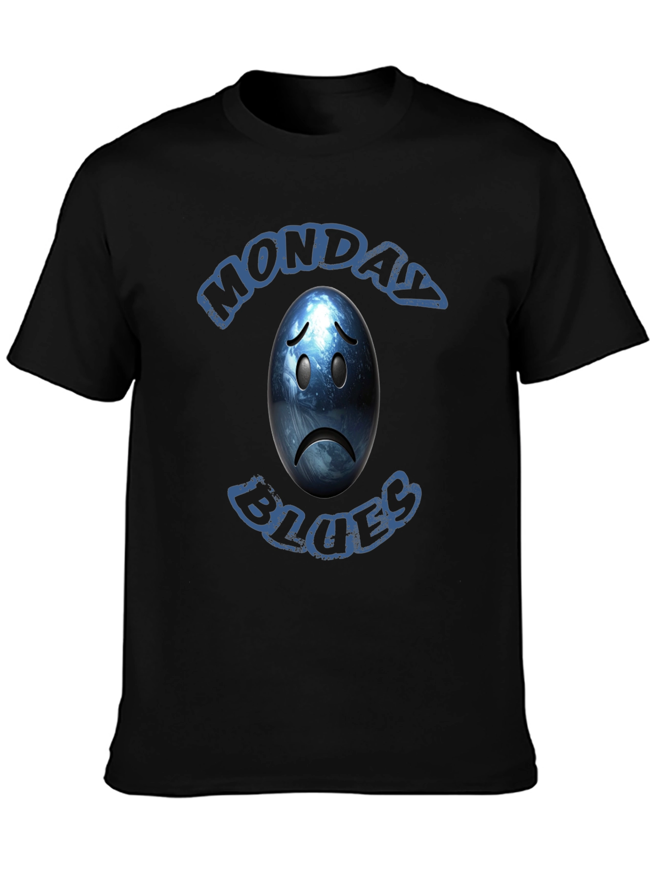 Monday Blues Graphic T-Shirt - Black